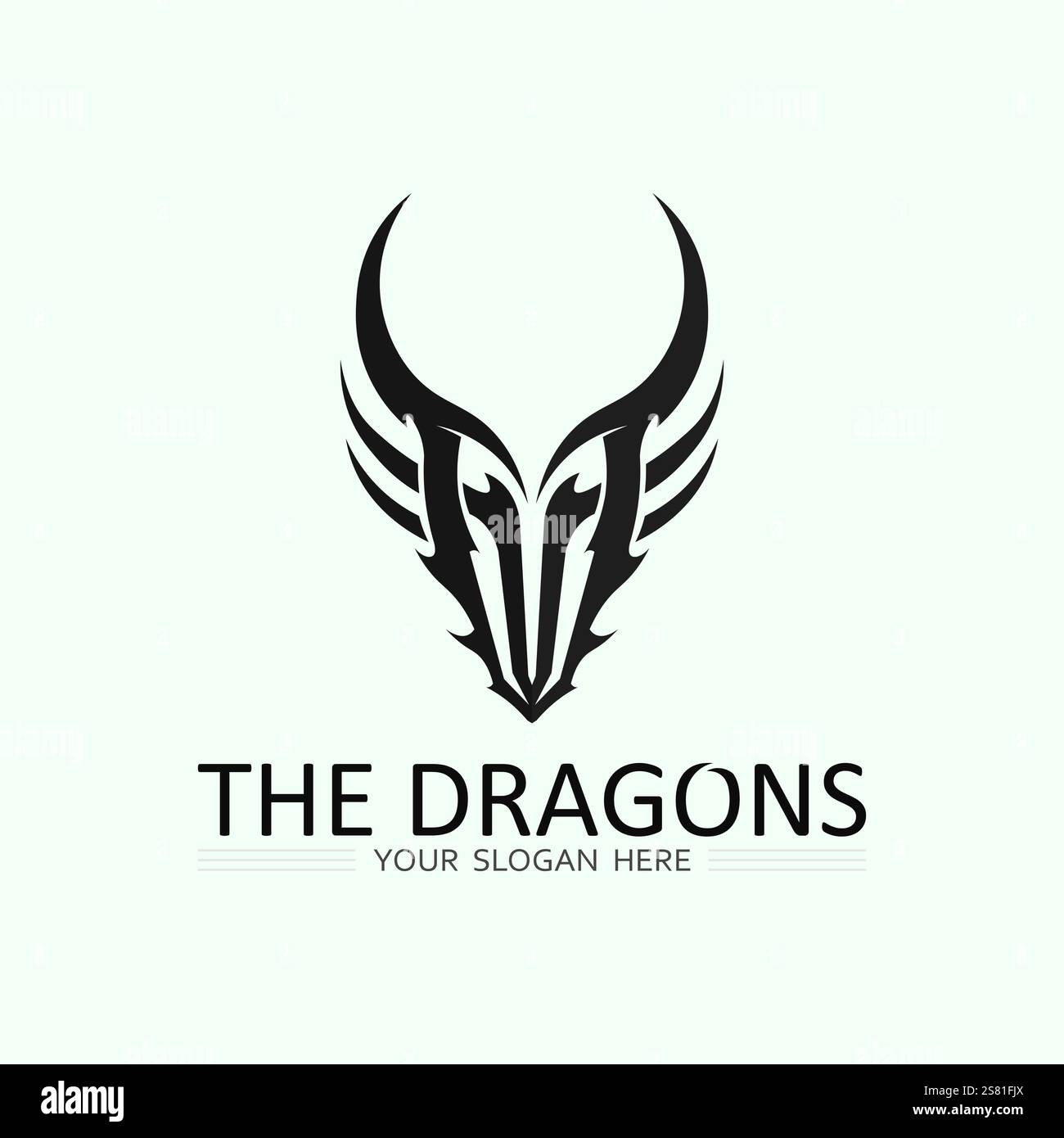 Dragon and snake  vector icon illustration design logo template Stock Vector