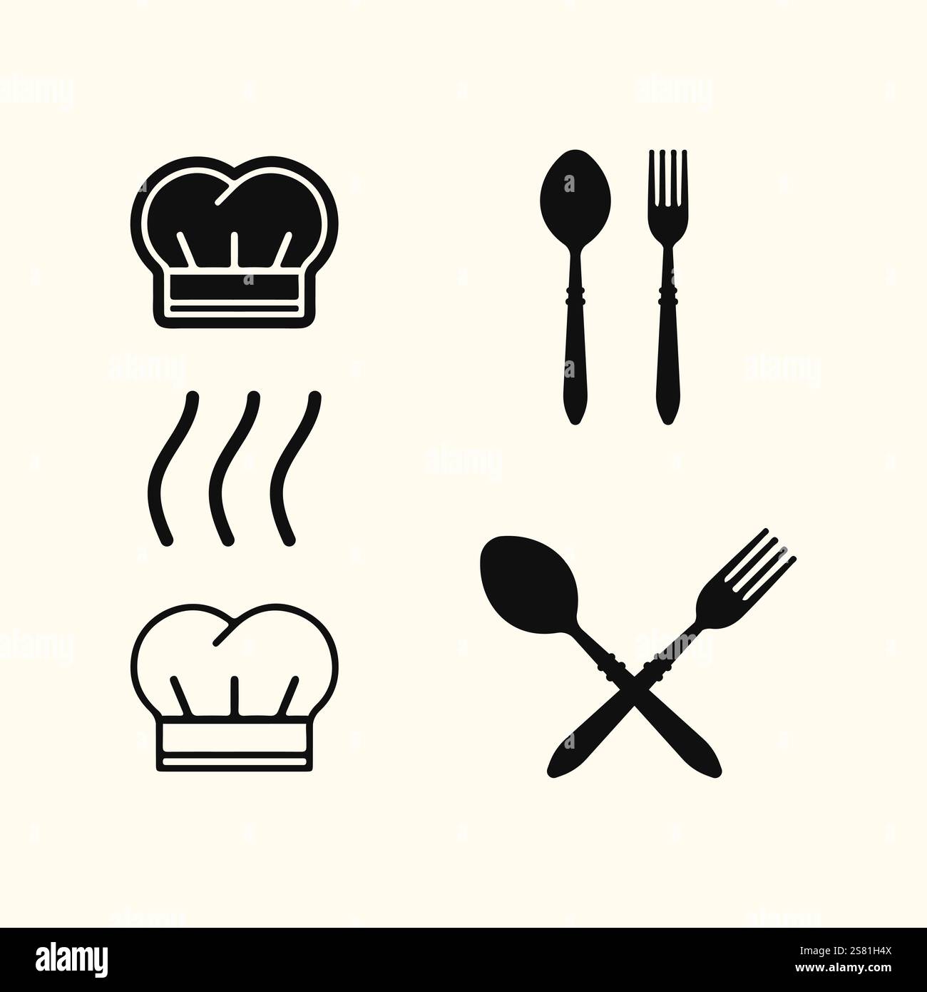 chef hat logo and resto icon vector design template illustration Stock ...