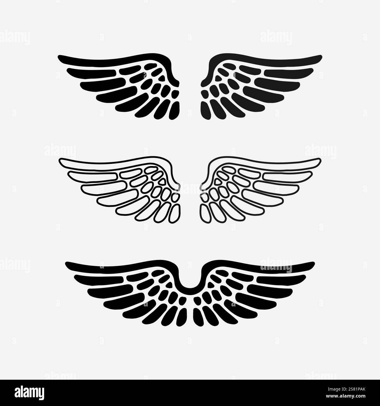 Wings logo vector icon symbol illustration design template Stock Vector