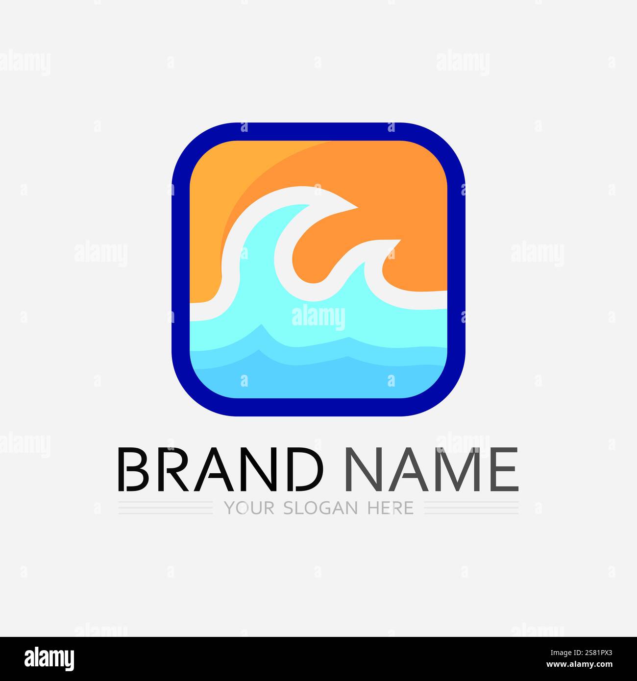 water wave logo design template Stock Vector