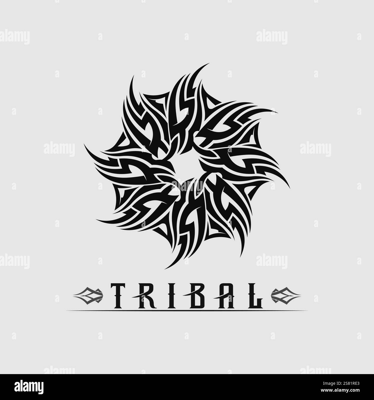 black tribal vector logo design icon and sign tribal Stock Vector Image ...