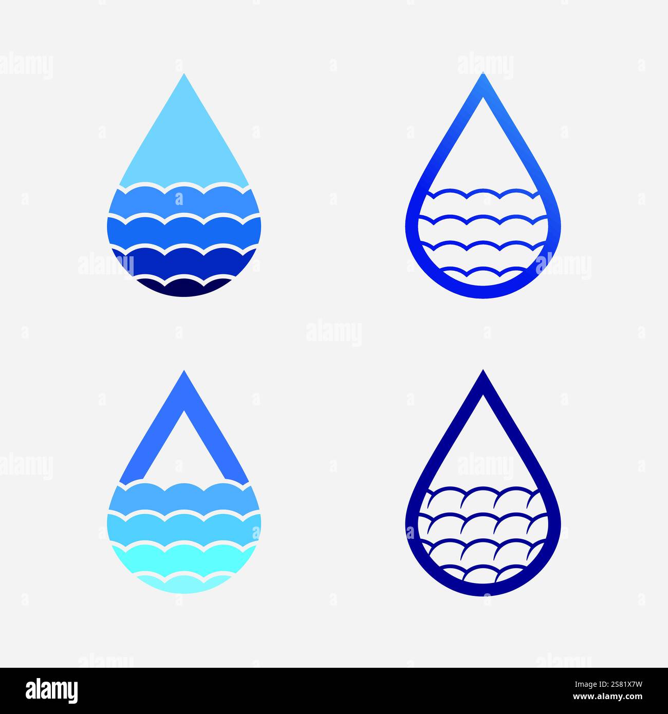water wave logo design template Stock Vector