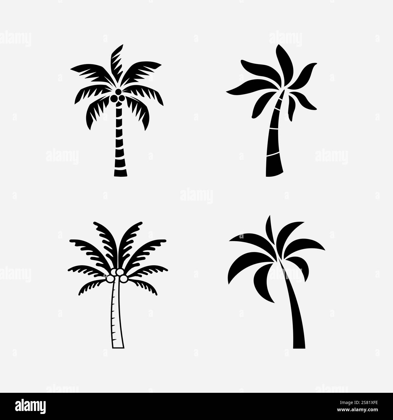 Palm Tree Beach Vintage Icon. Stock Vector