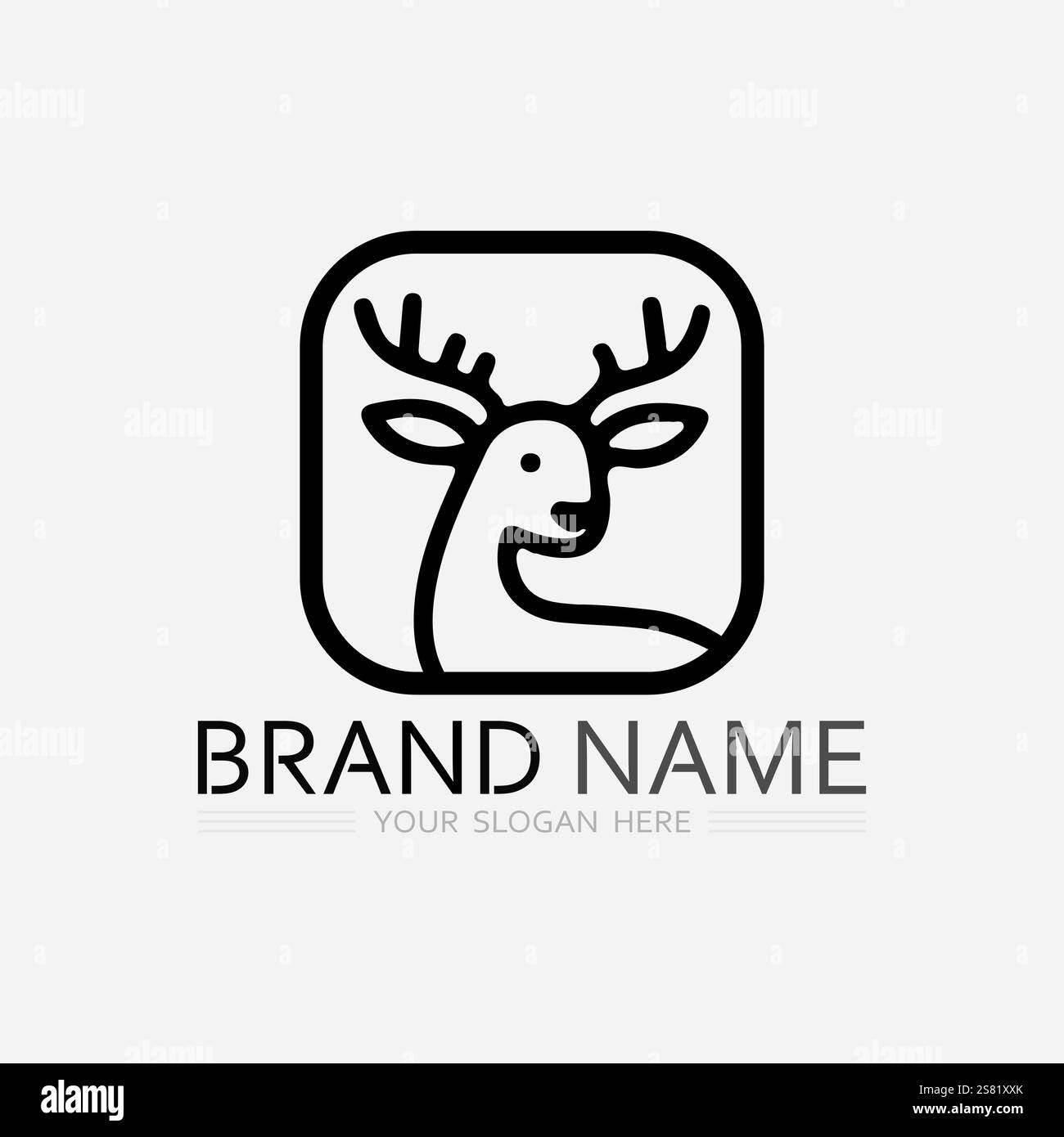 Deer Antlers Logo Template Illustration Design. Stock Vector