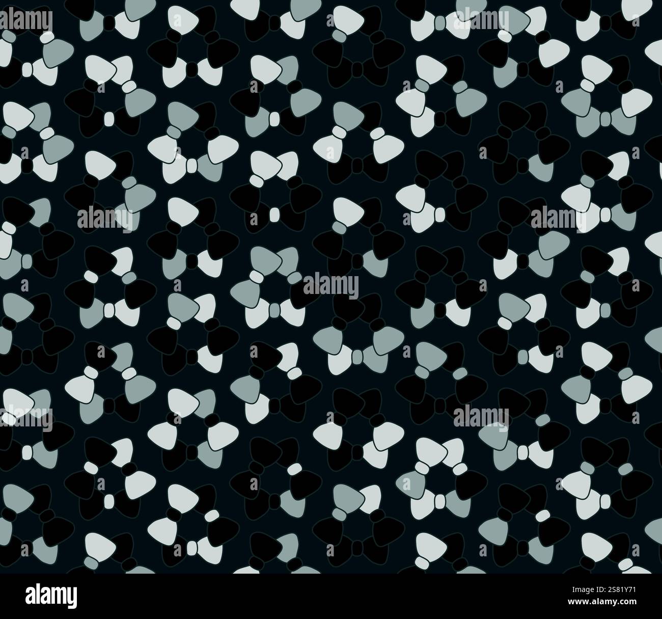 vector pattern with bows black white . Vector illustration Stock Vector ...