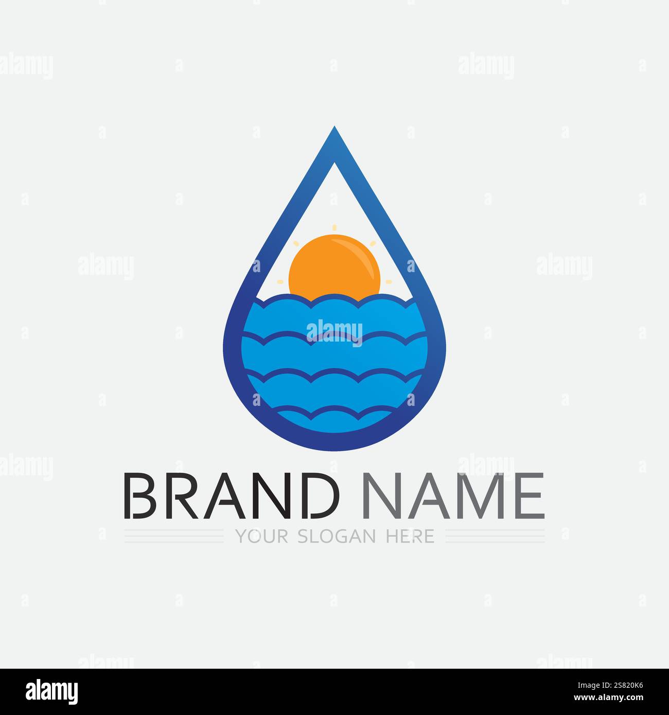 water wave logo design template Stock Vector