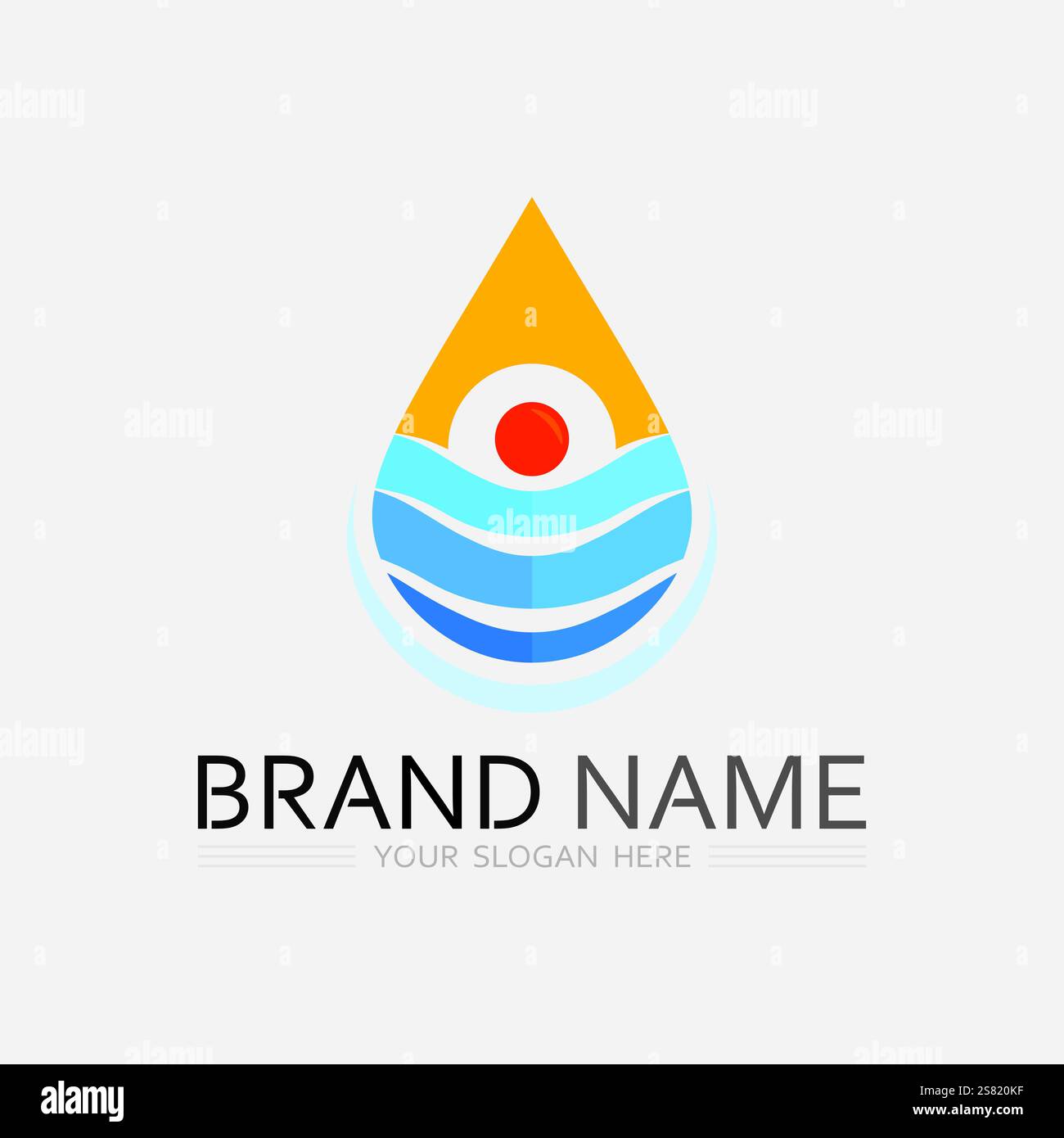 water wave logo design template Stock Vector