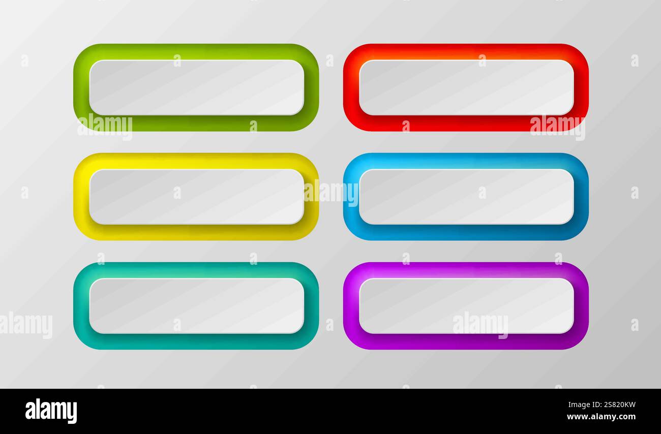 Button color set, minimal label message, web element. Vector  Stock Vector