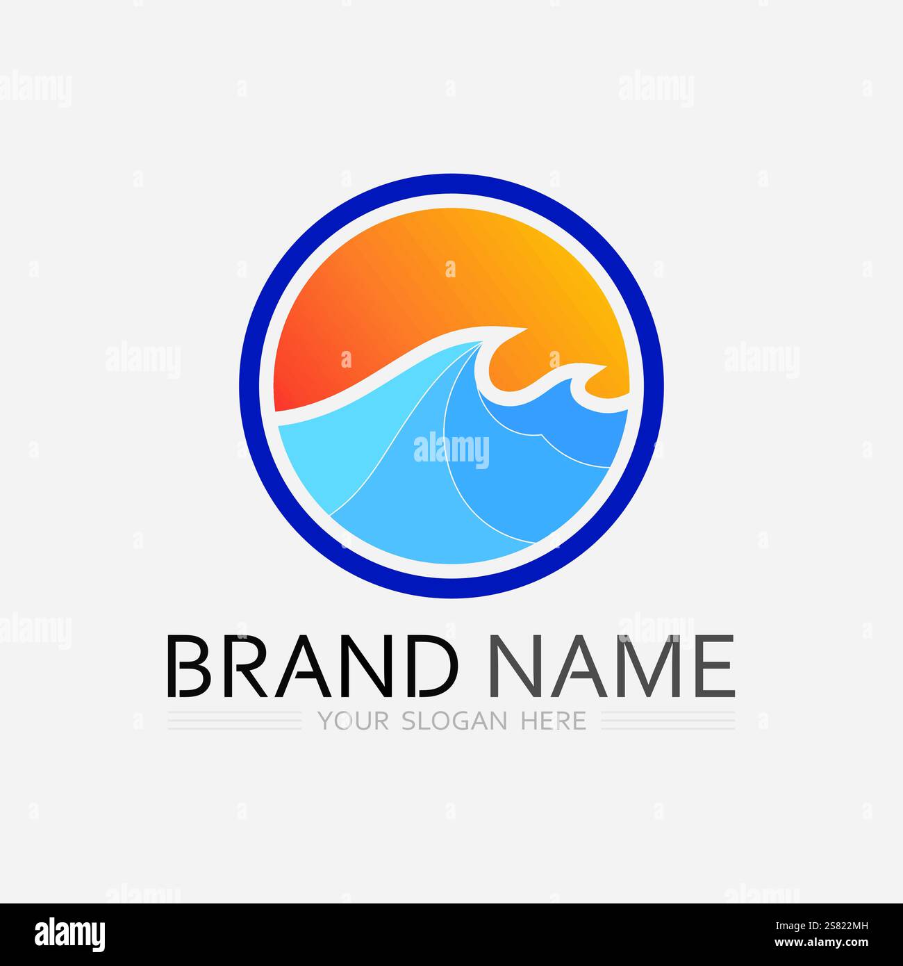 water wave logo design template Stock Vector