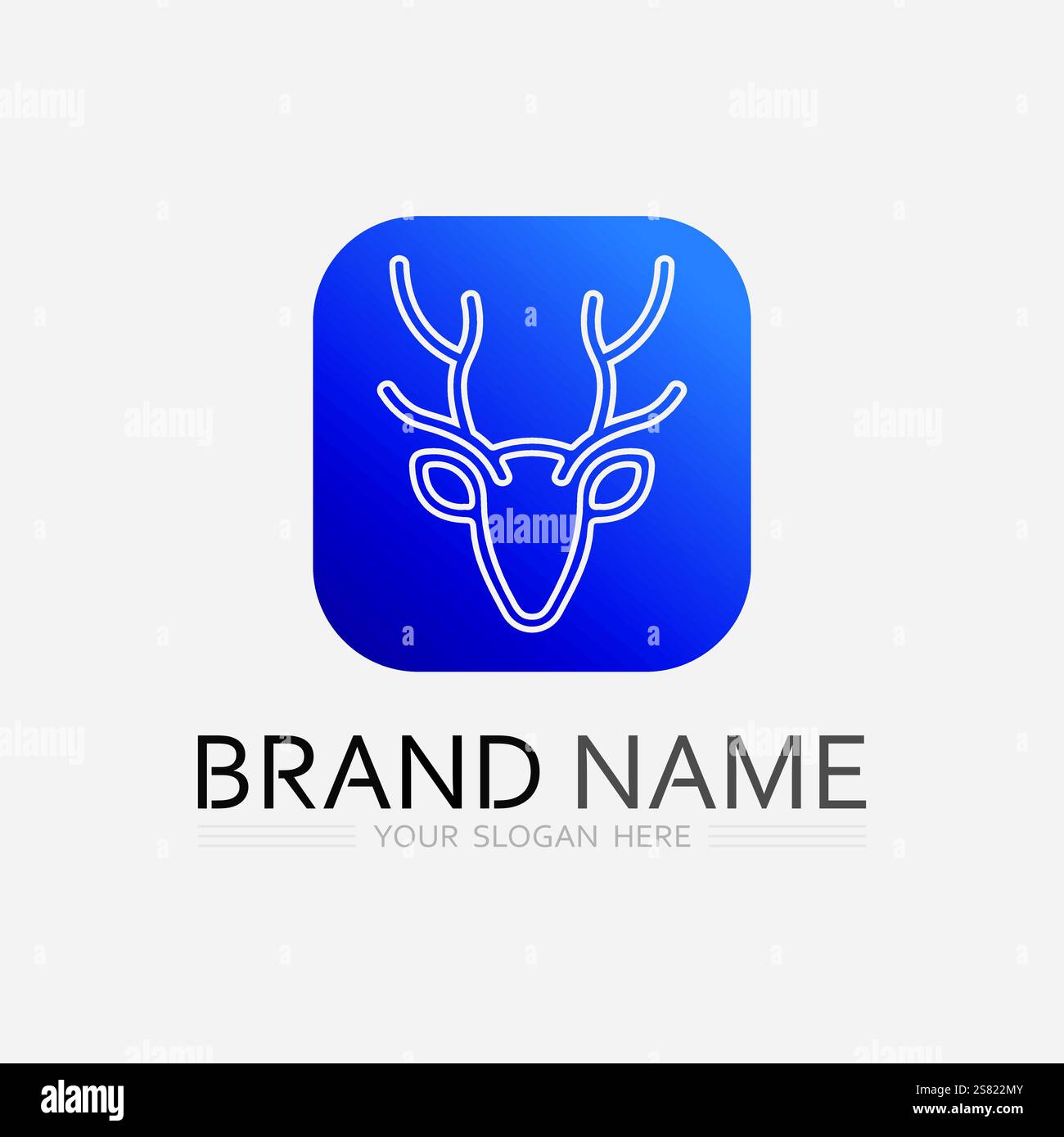 Deer Antlers Logo Template Illustration Design. Stock Vector