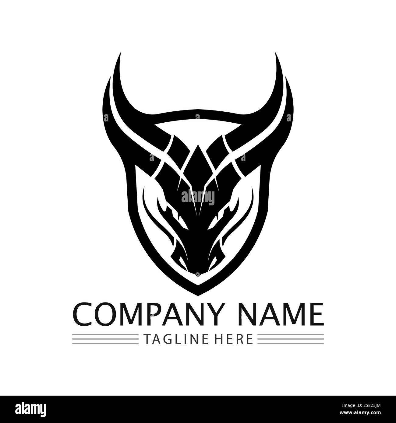 Dragon vector icon illustration design logo template Stock Vector