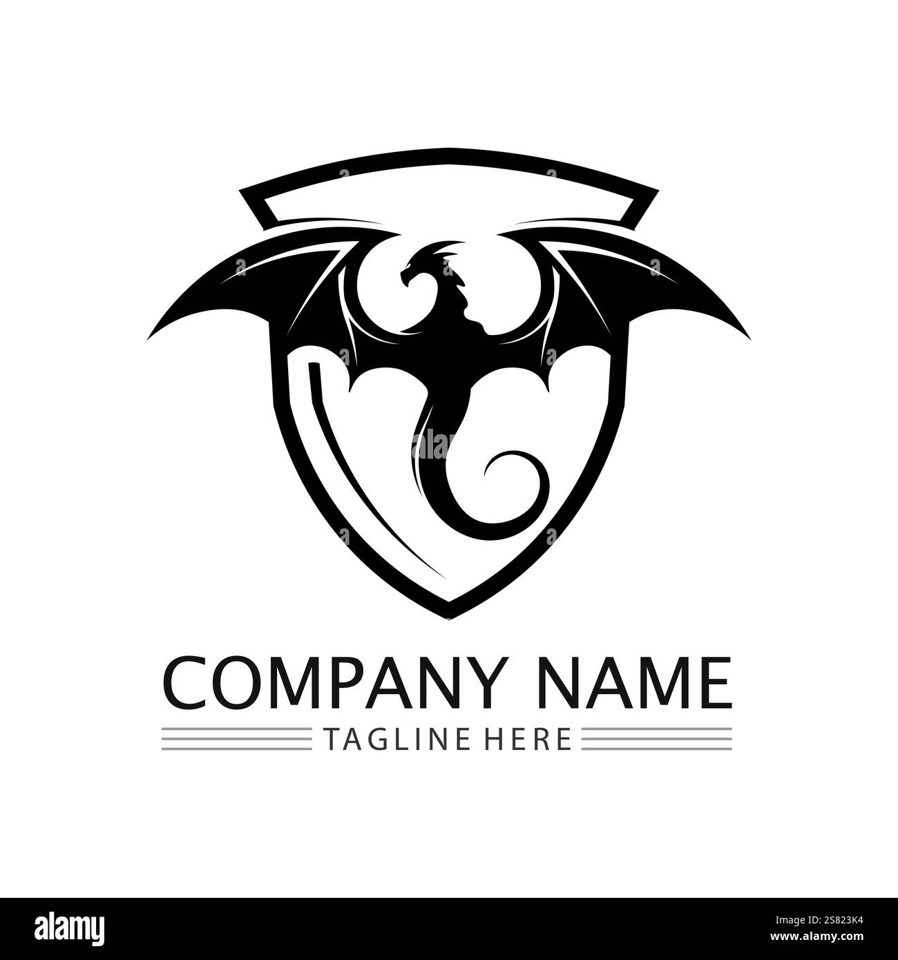 Dragon vector icon illustration design logo template Stock Vector