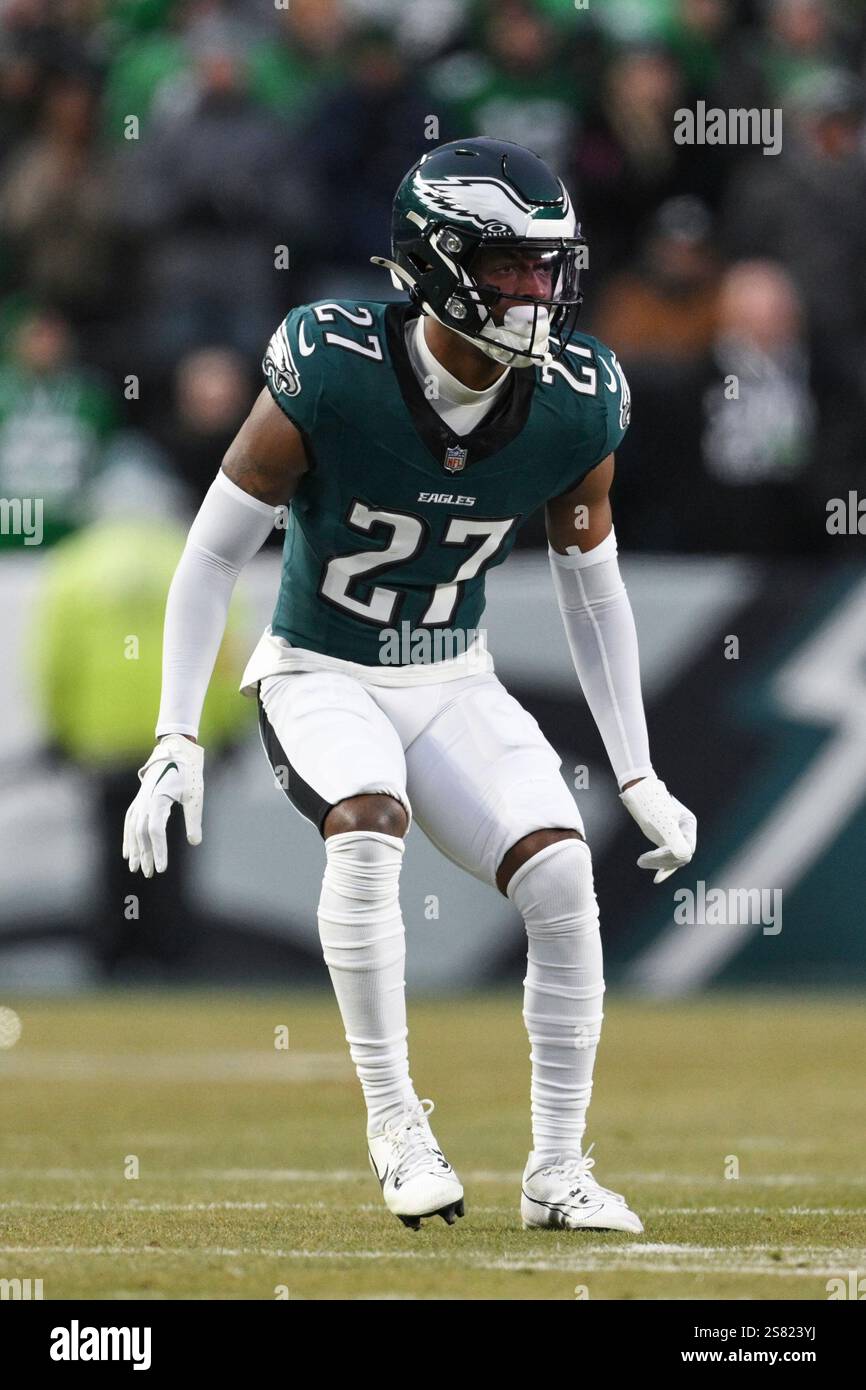 Philadelphia Eagles cornerback Quinyon Mitchell (27) in action during