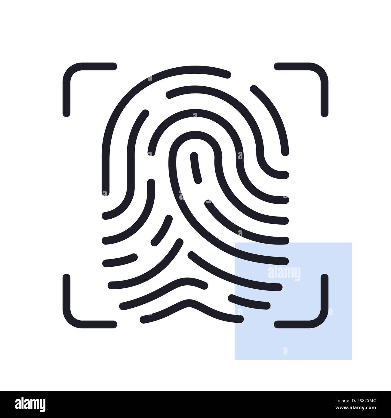 Finger scan vector icon. Fingerprint scanning technology concept ...