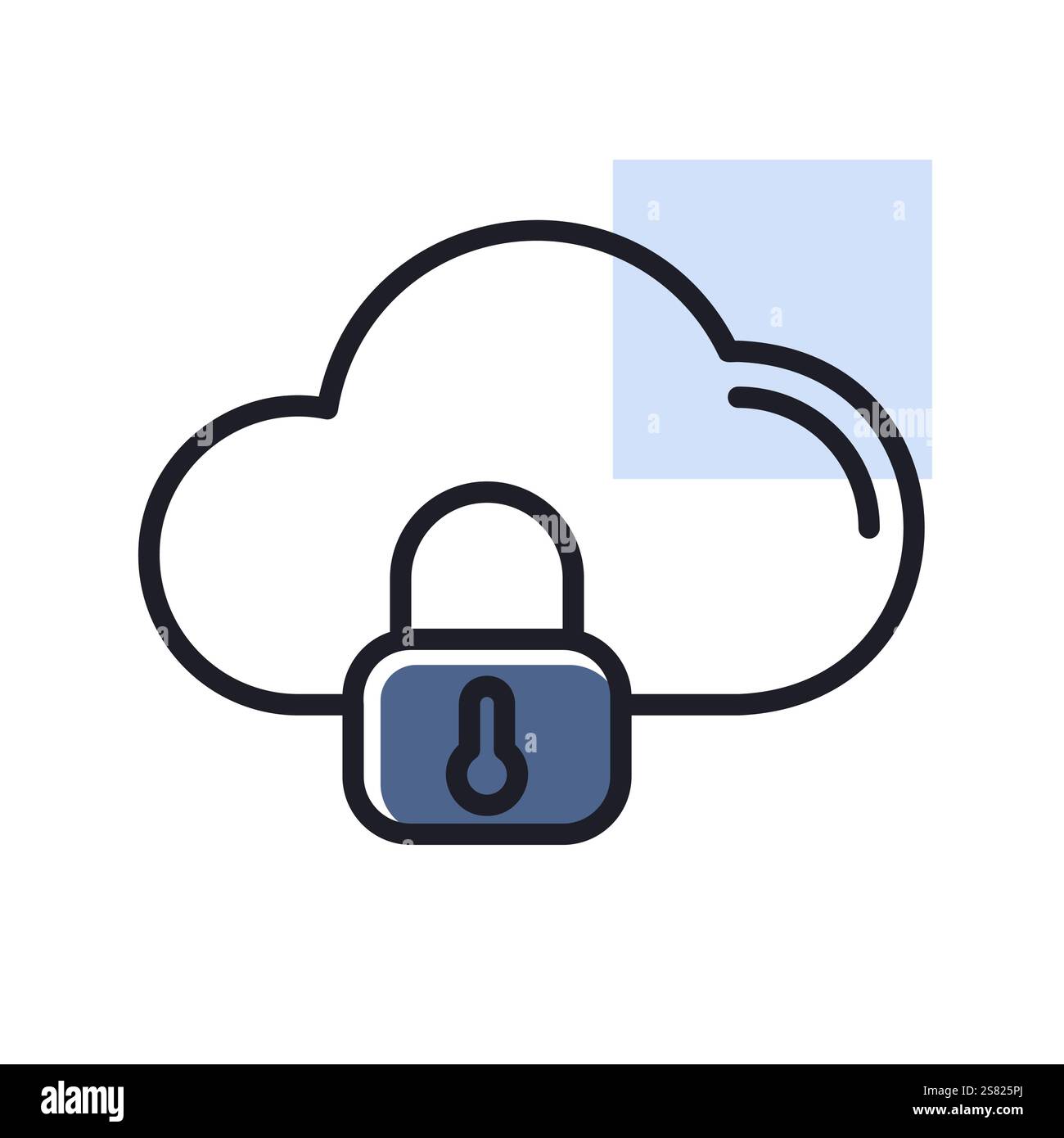 Cloud security vector icon. Data cloud with lock symbol. Security sign ...