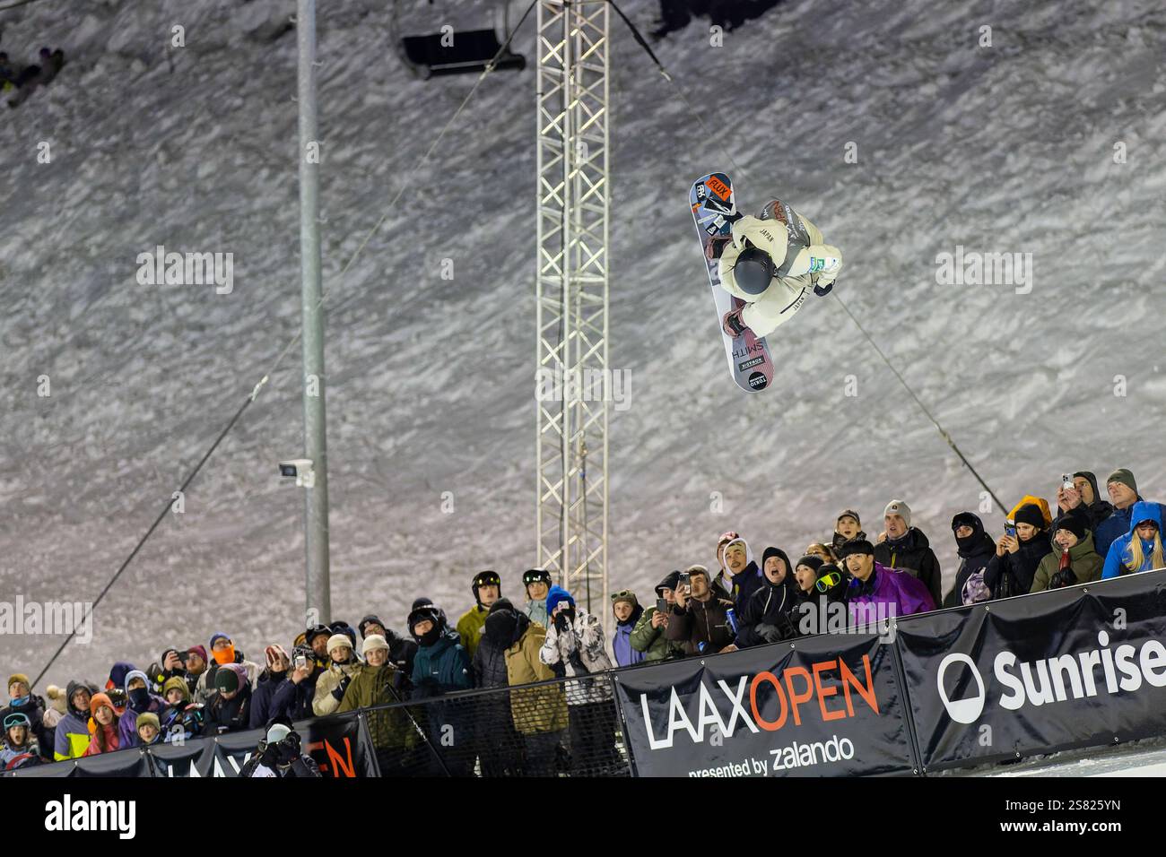 18/01/2025, Laax, Crap Sogn Gion, LAAX Open, Halfpipe Final, KUDO Rise (JPN) (Photo by Pascal
