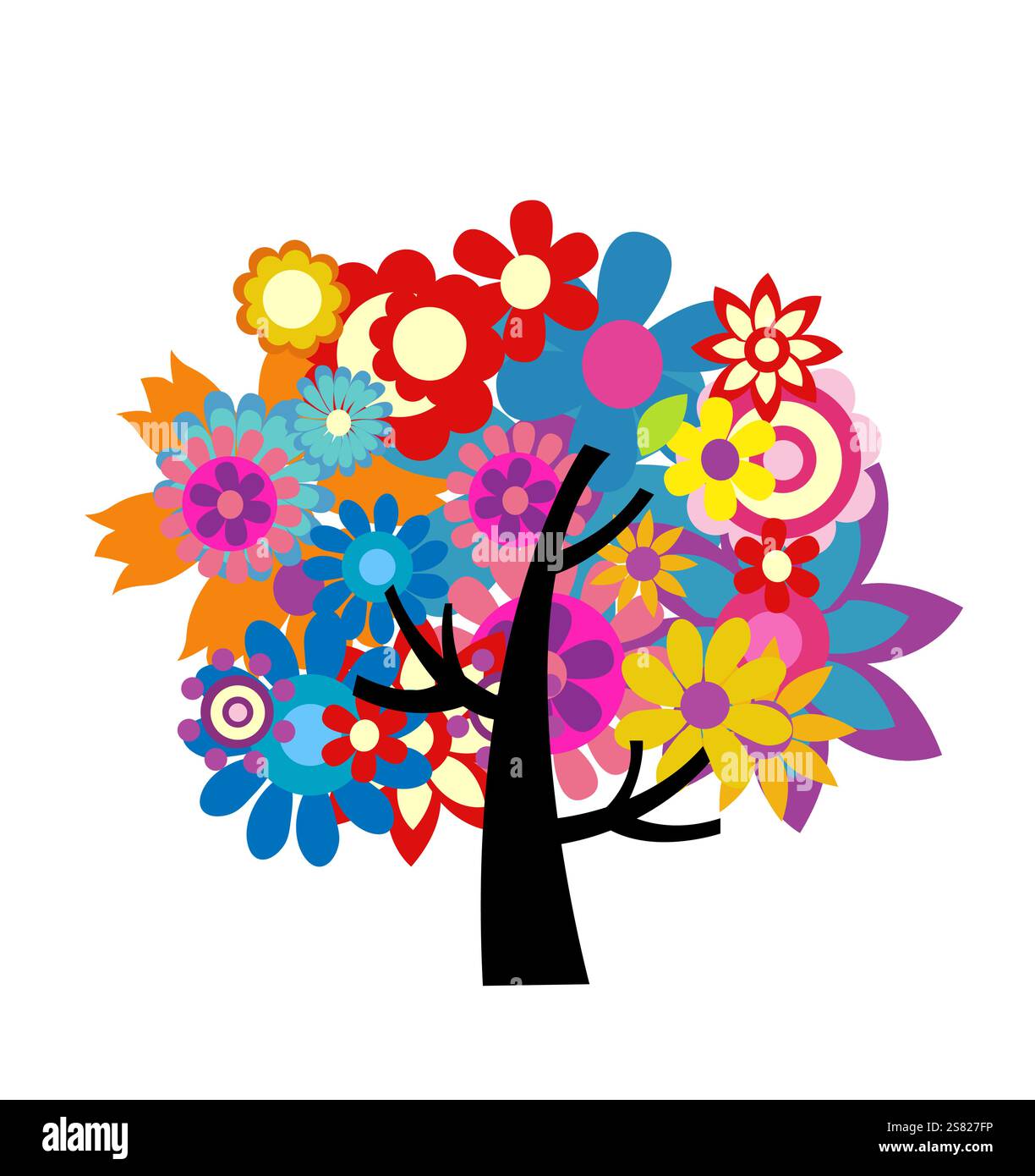 colorful spring flowers vector illustration Stock Vector Image & Art ...