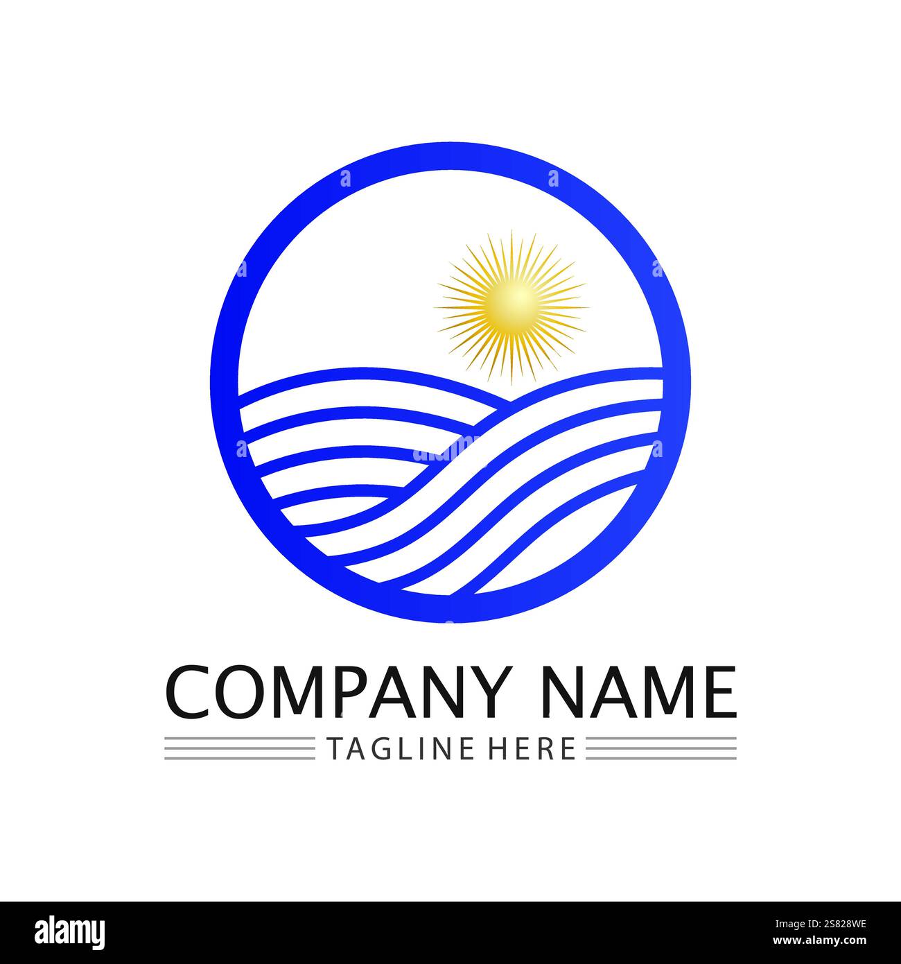 water splash blue color circle template on black  background vector Stock Vector