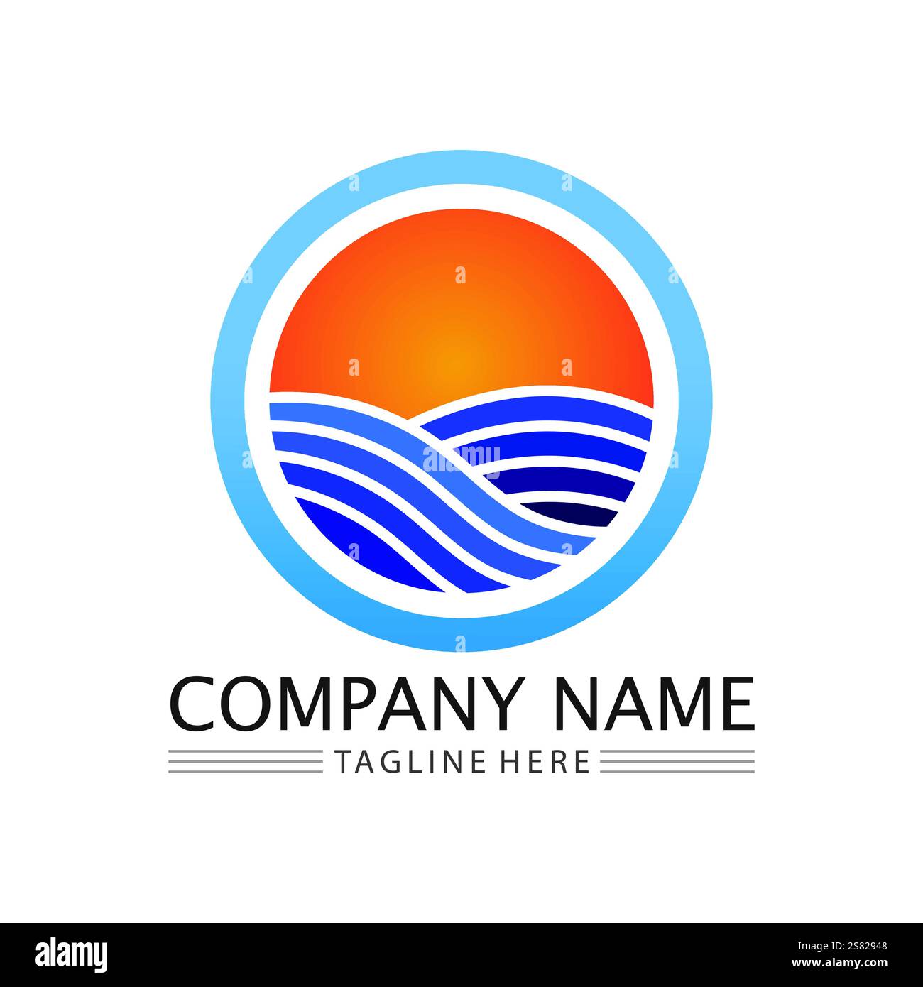 water splash blue color circle template on black background vector Stock Vector