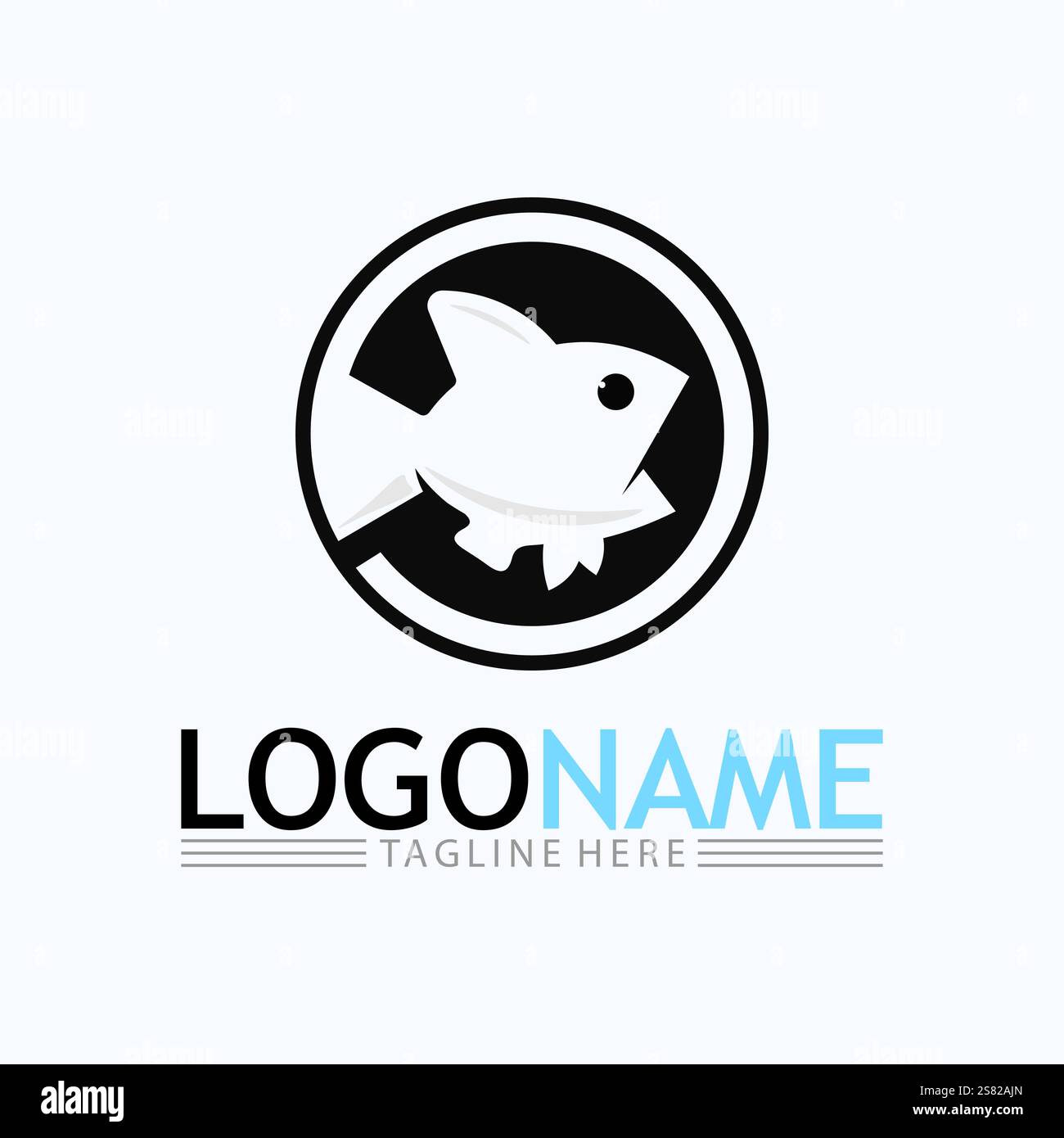 Fish logo template. Creative vector symbol Stock Vector