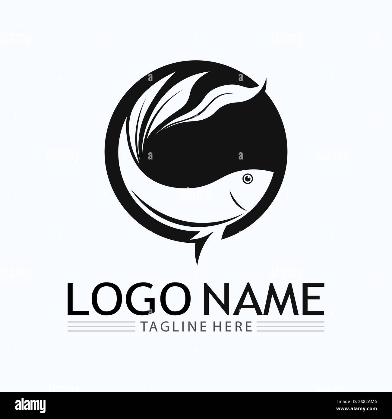 Fish logo template. Creative vector symbol Stock Vector
