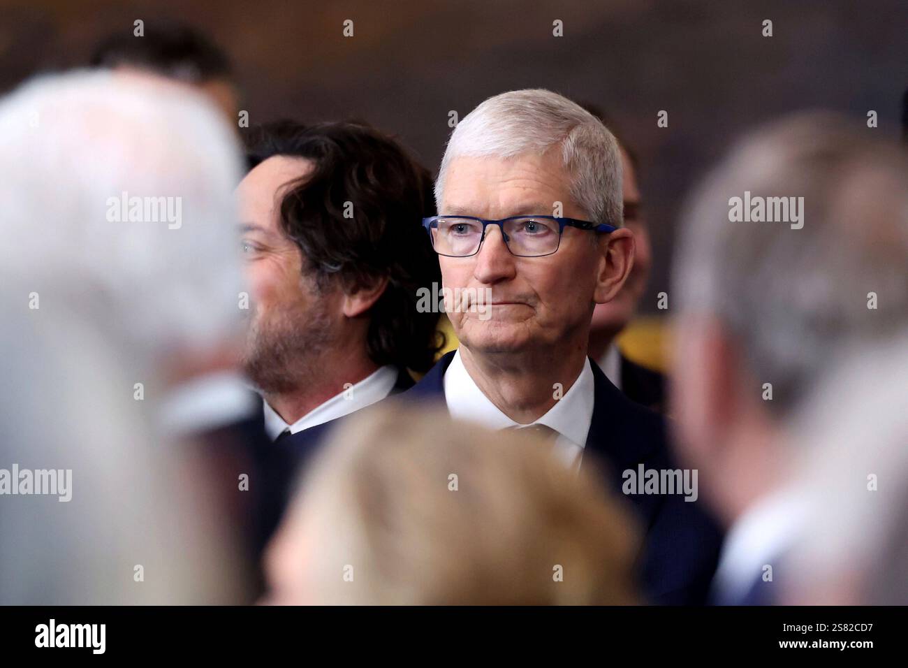 Tim Cook attends the presidential inauguration of Donald Trump at the