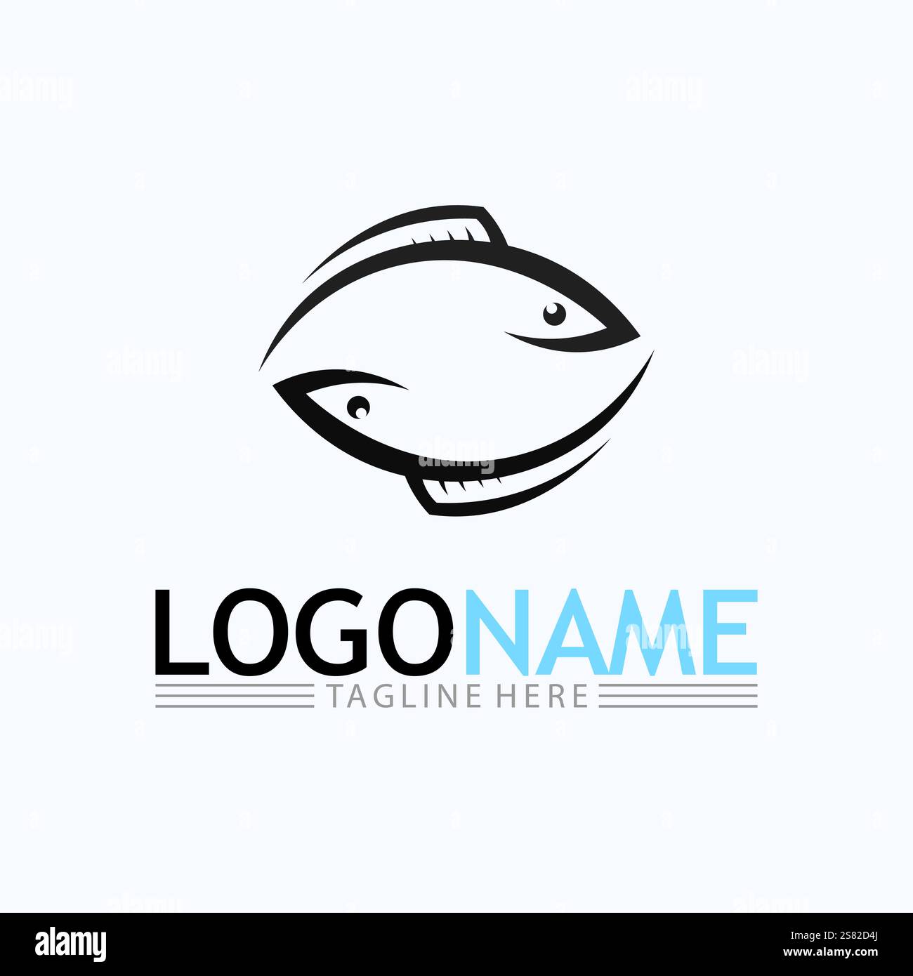 Fish logo template. Creative vector symbol Stock Vector