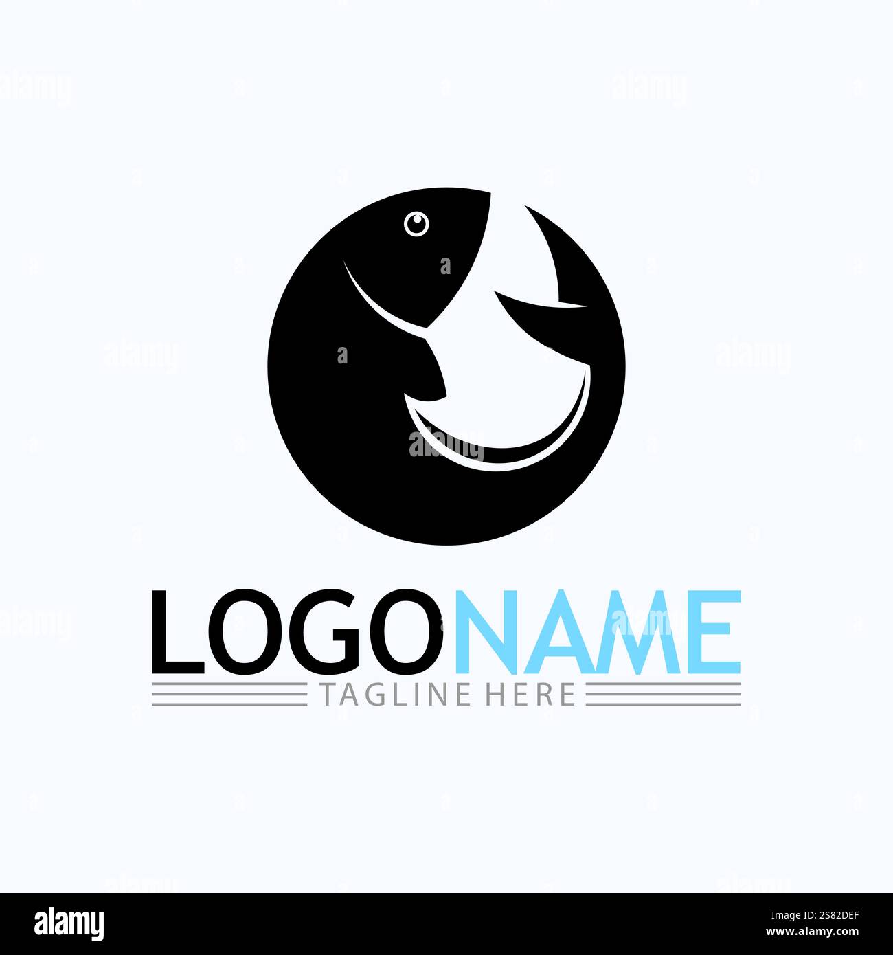 Fish logo template. Creative vector symbol Stock Vector