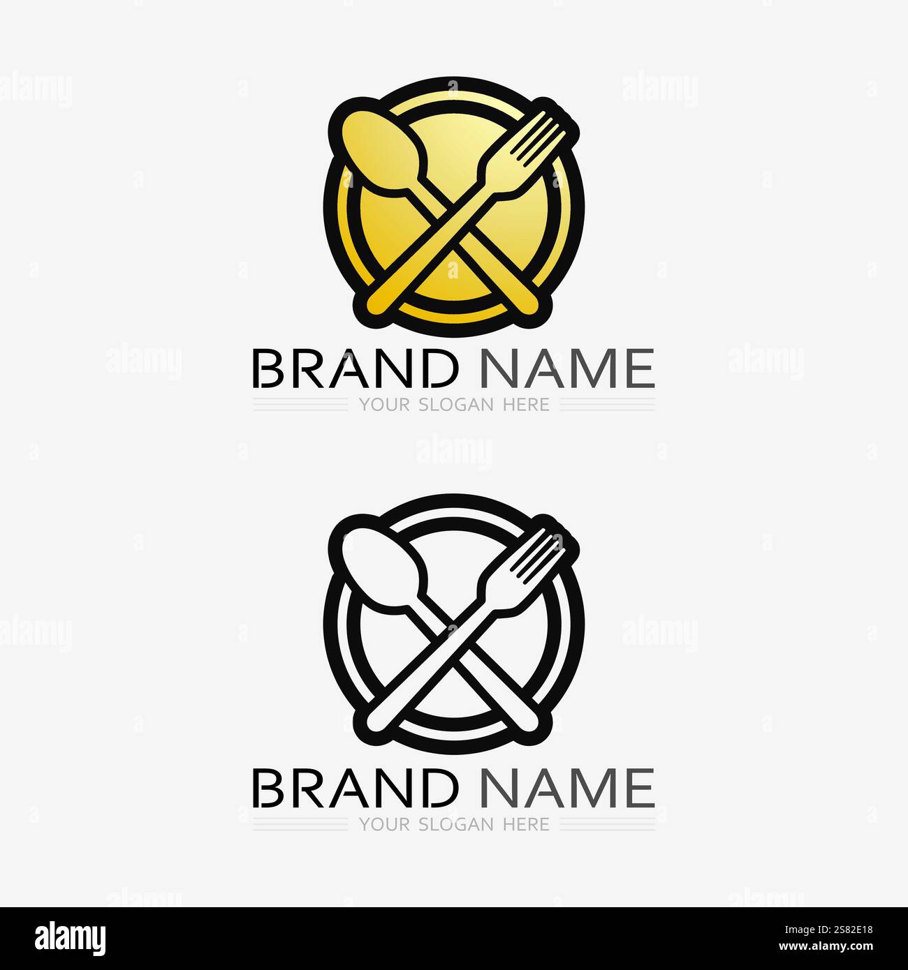 KITCHEN AND CHEF LOGO FOOD ICON RESTO AND CAFE DESIGN VECTOR Stock ...