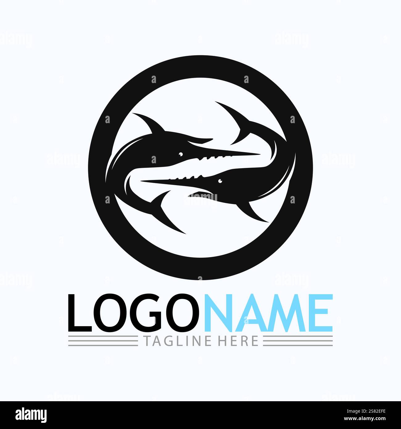 Fish logo template. Creative vector symbol Stock Vector