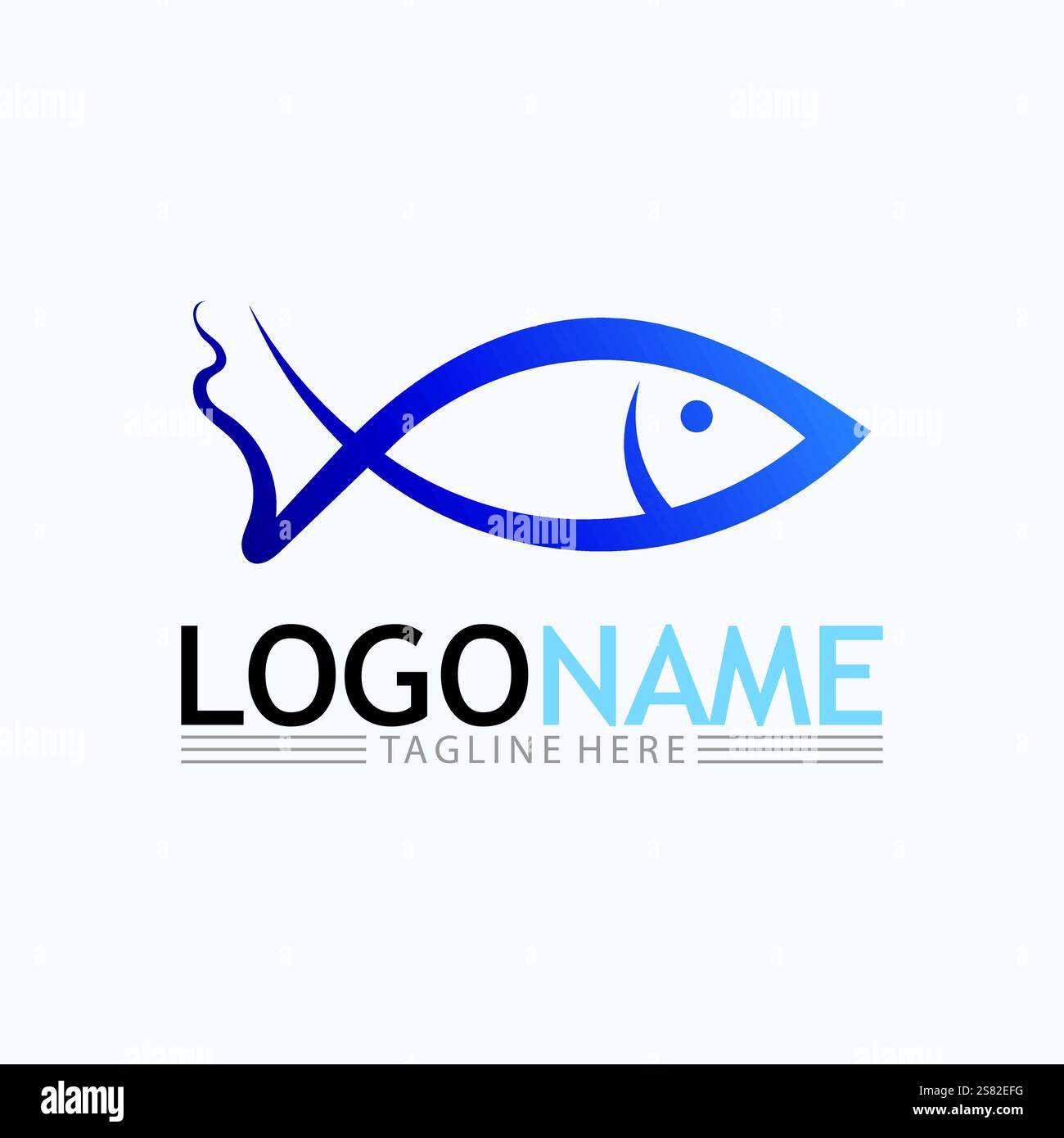 Fish logo template. Creative vector symbol Stock Vector