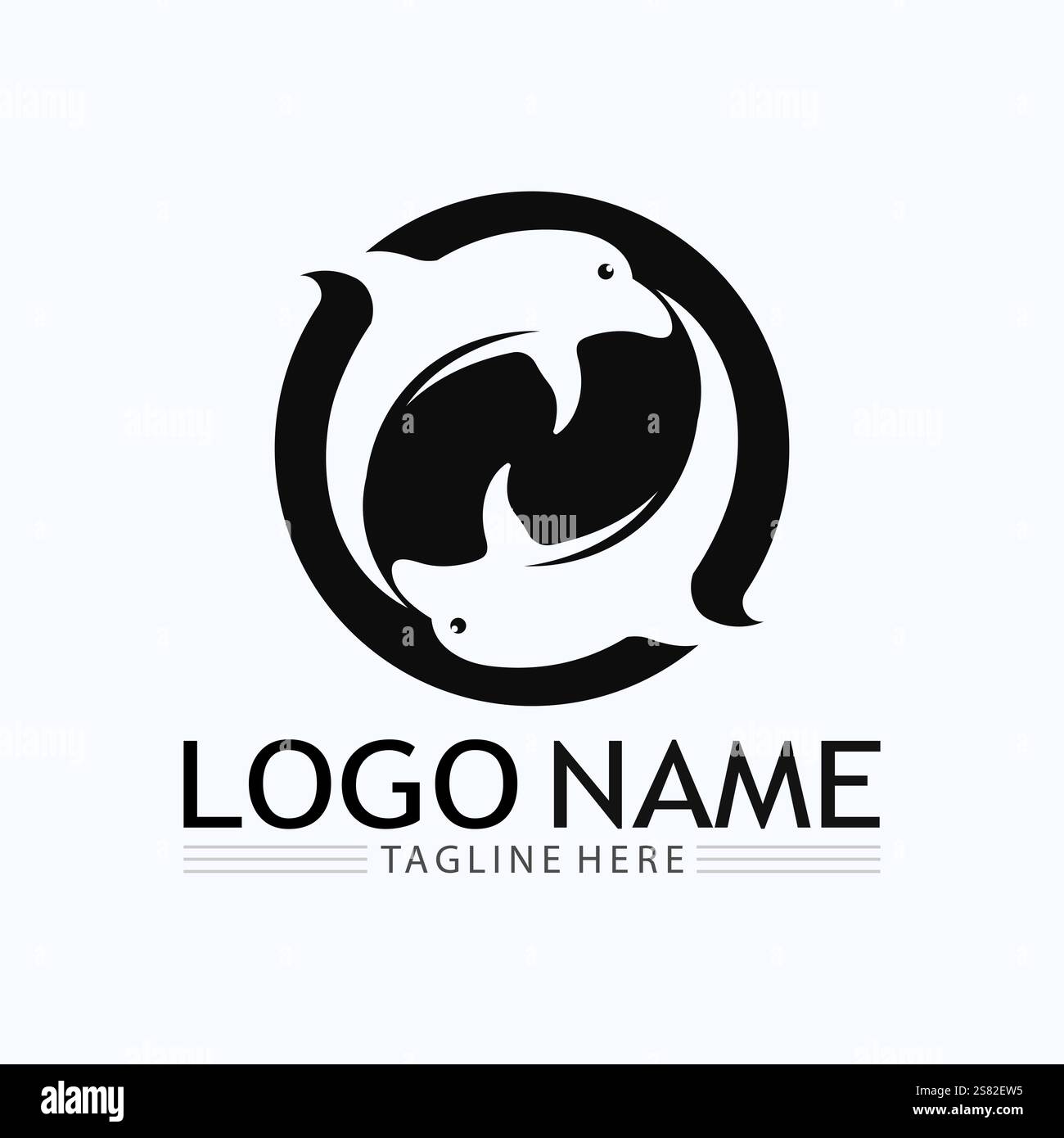 Fish logo template. Creative vector symbol Stock Vector