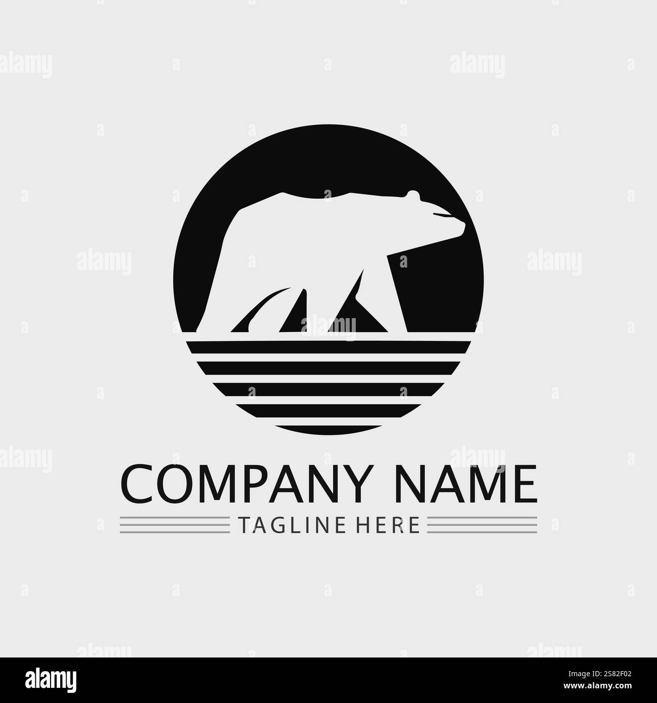 bear logo and animal vector design graphic illustration Stock Vector