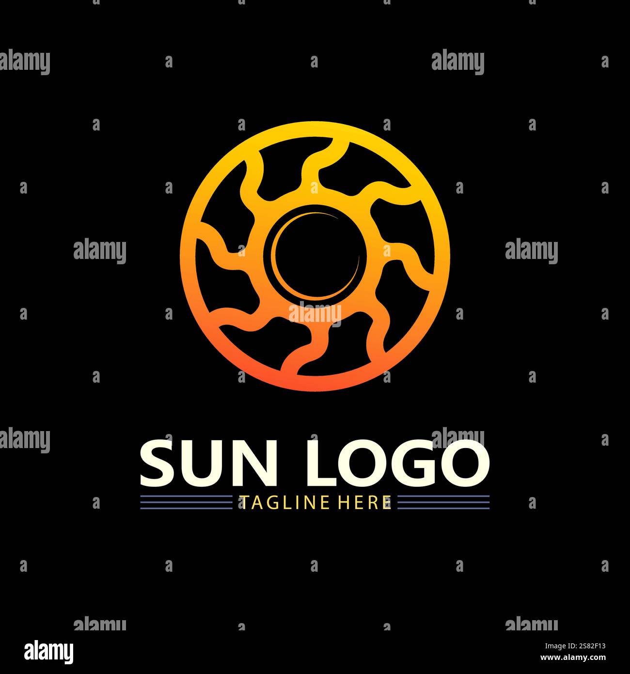 Sun Vector and sun logo illustration Icon Logo Template design Stock Vector