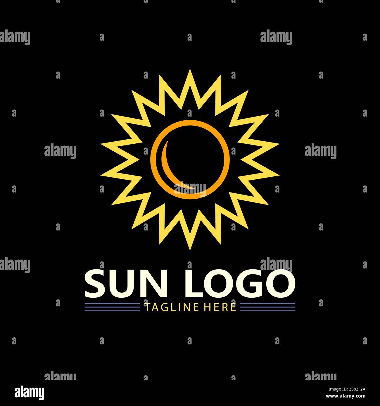 Sun Vector and sun logo illustration Icon Logo Template design Stock Vector