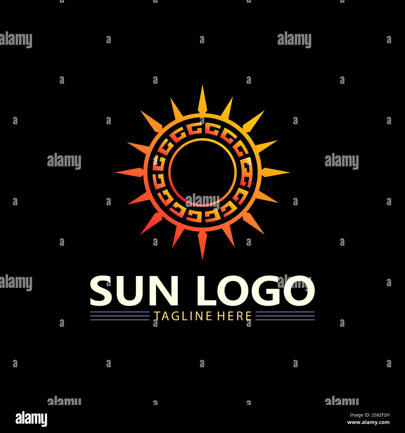 Sun Vector and sun logo illustration Icon Logo Template design Stock Vector