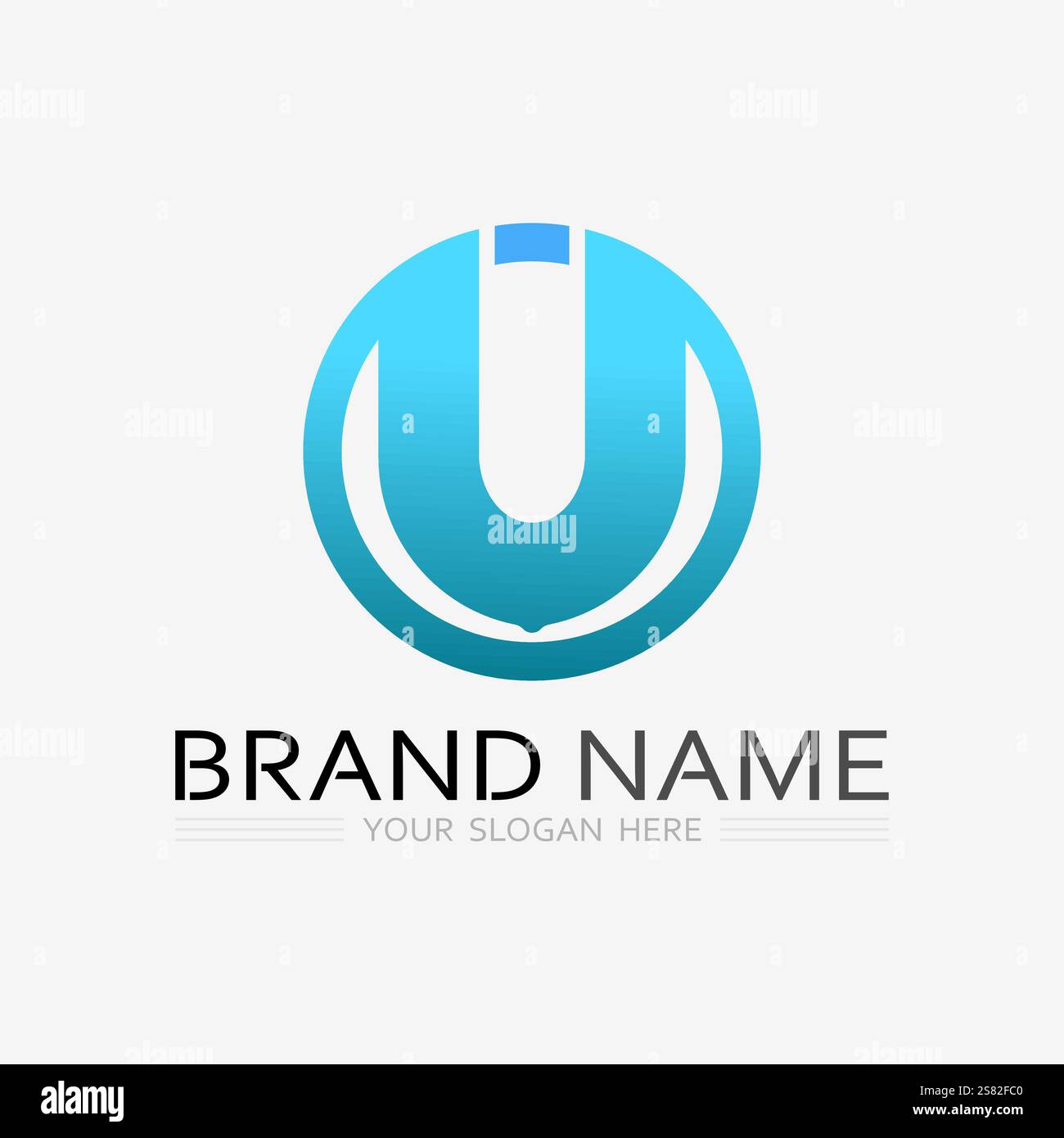 Initial letter U logo business and design icon vector Stock Vector