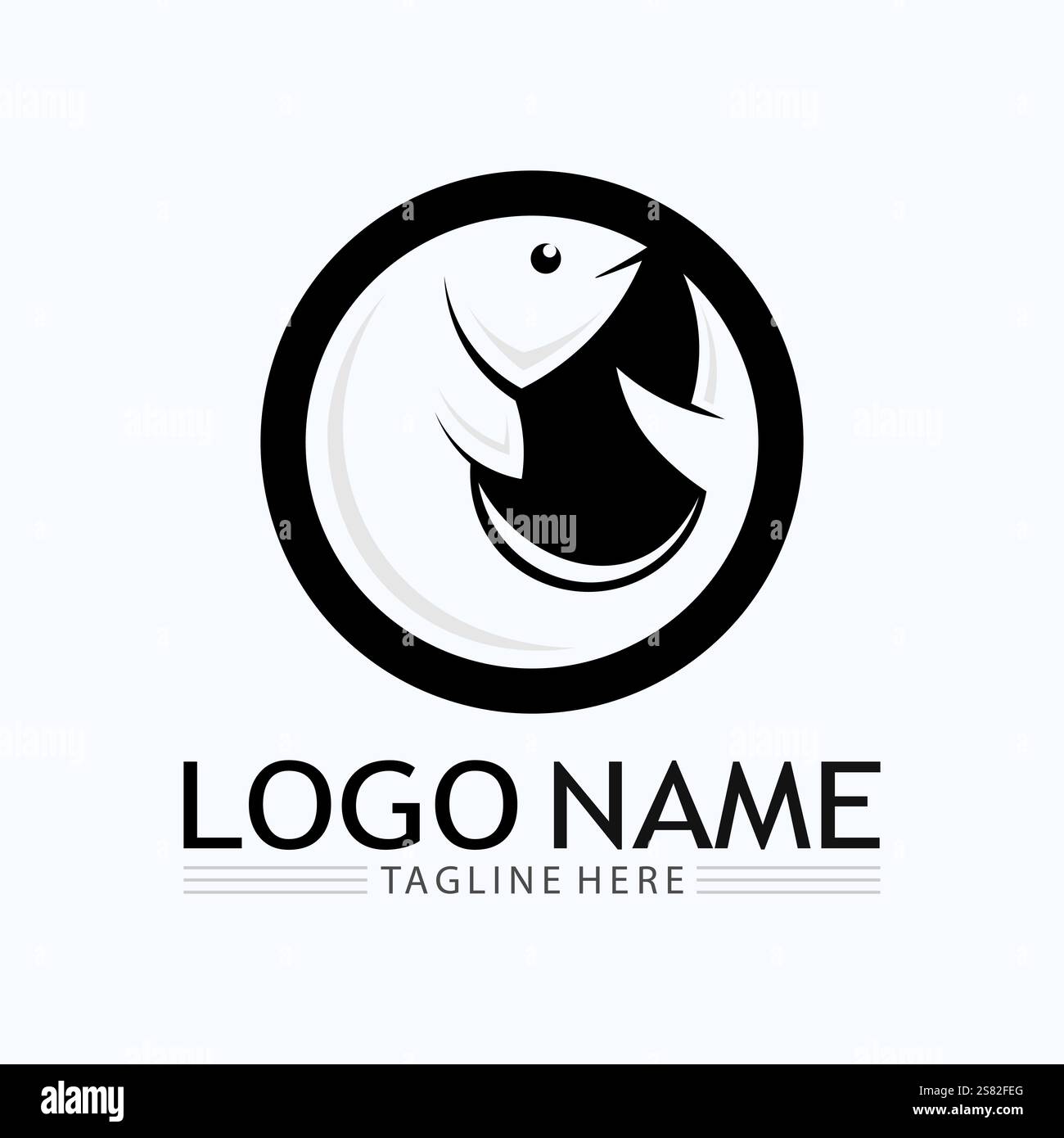 Fish logo template. Creative vector symbol Stock Vector