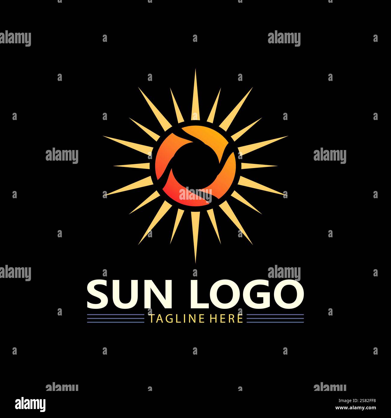 Sun Vector and sun logo illustration Icon Logo Template design Stock Vector