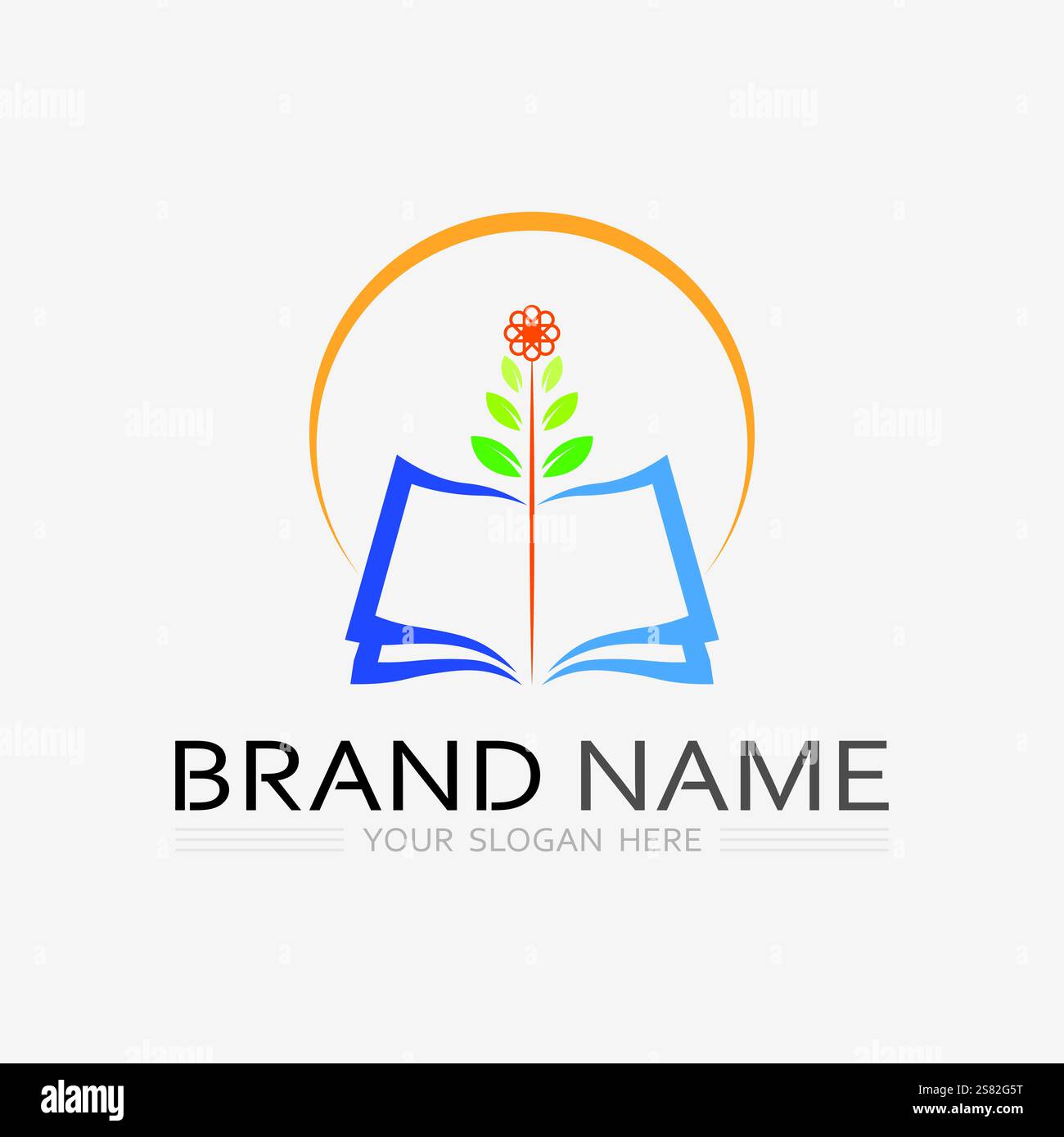 Book logo vector and illustration education icon Stock Vector