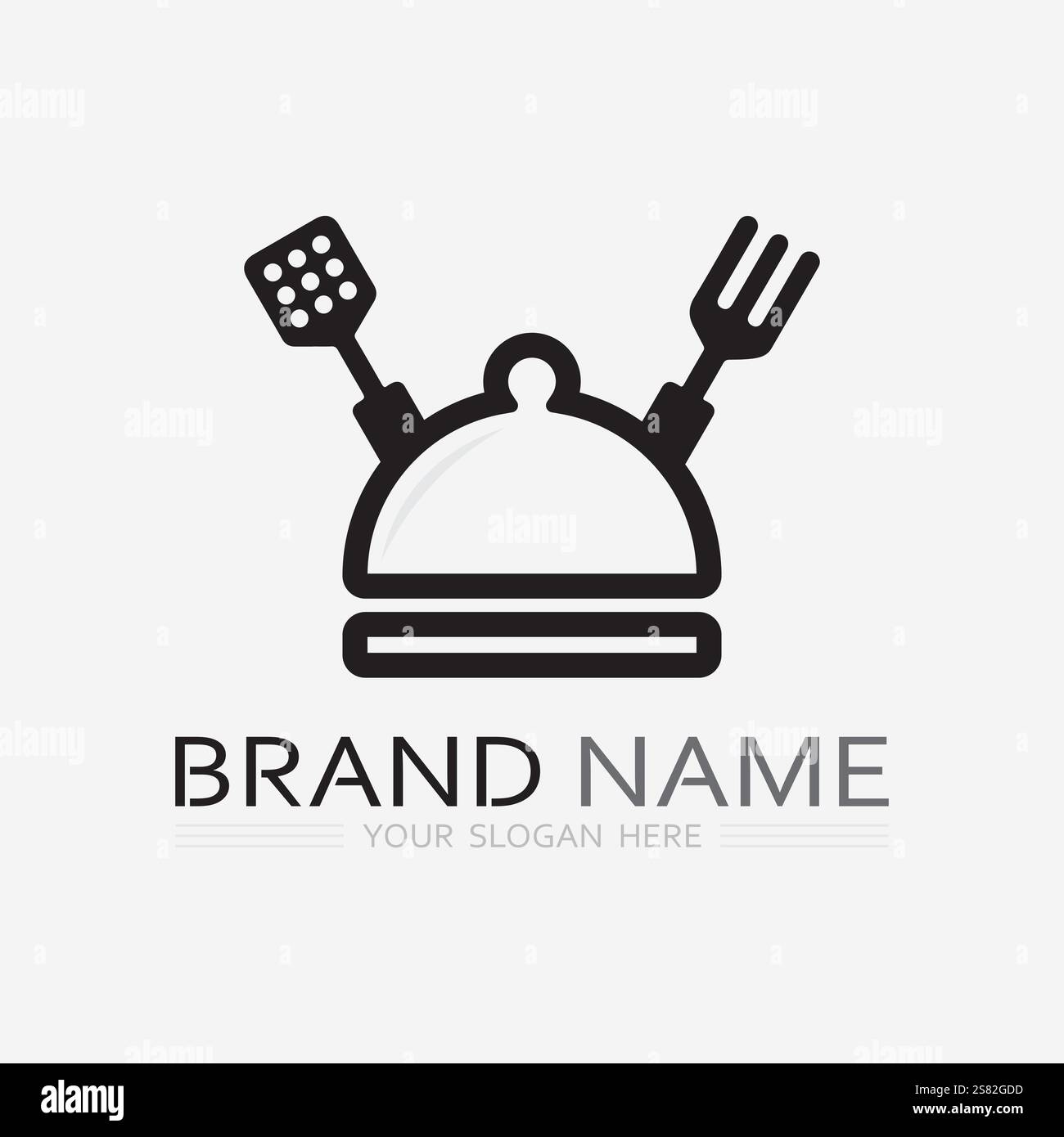 KITCHEN AND CHEF LOGO FOOD ICON RESTO AND CAFE DESIGN VECTOR Stock ...