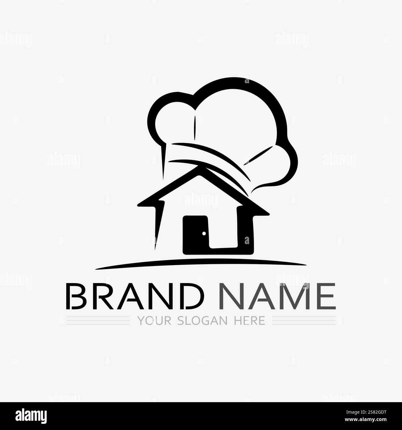 KITCHEN AND CHEF LOGO FOOD ICON RESTO AND CAFE DESIGN VECTOR Stock ...