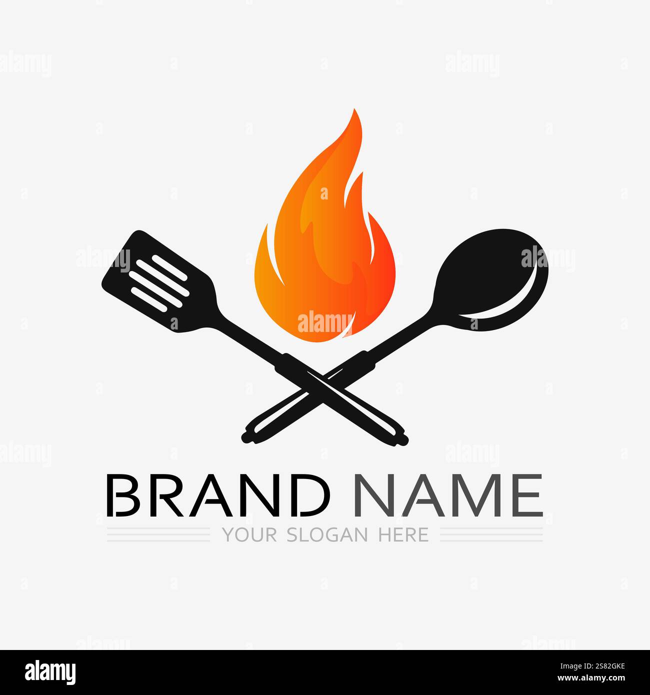 KITCHEN AND CHEF LOGO FOOD ICON RESTO AND CAFE DESIGN VECTOR Stock ...