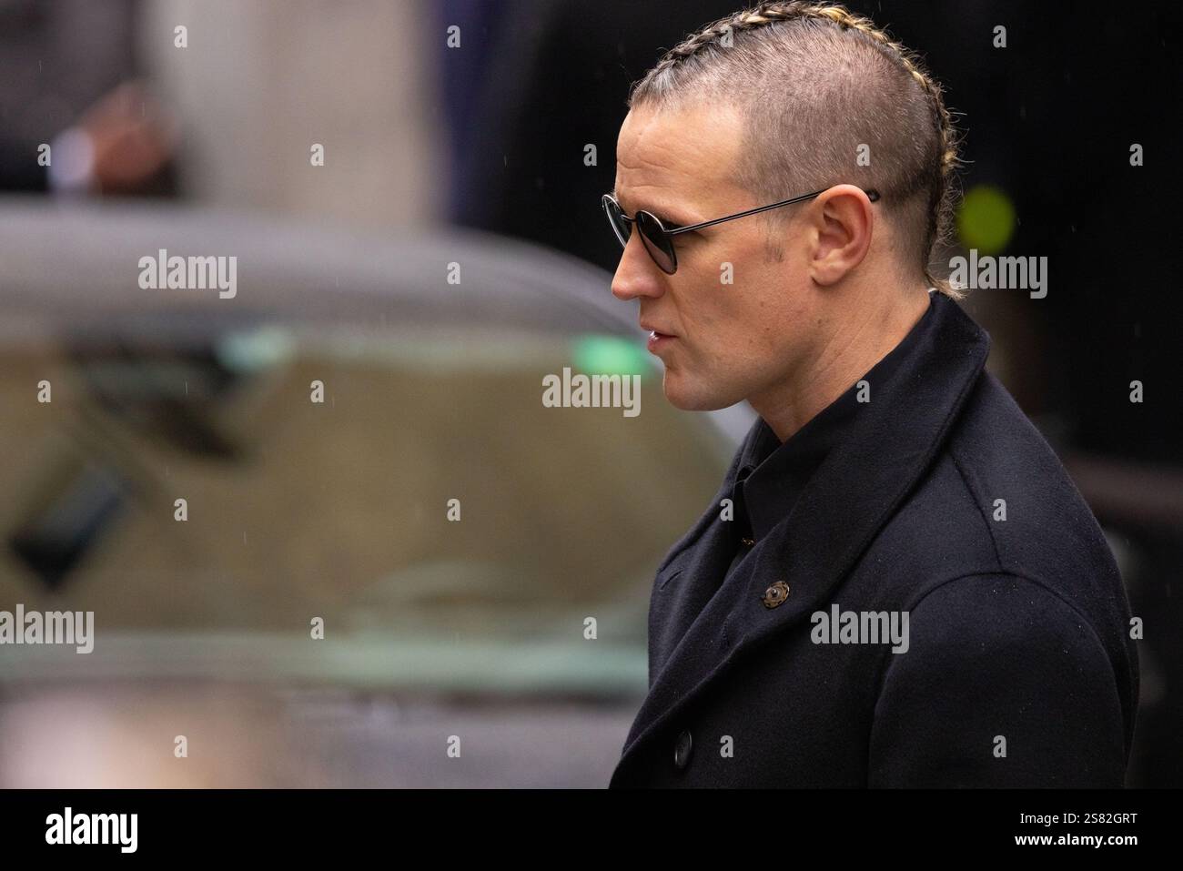 Matt Smith arrives at the Armani fashion show during the Milan