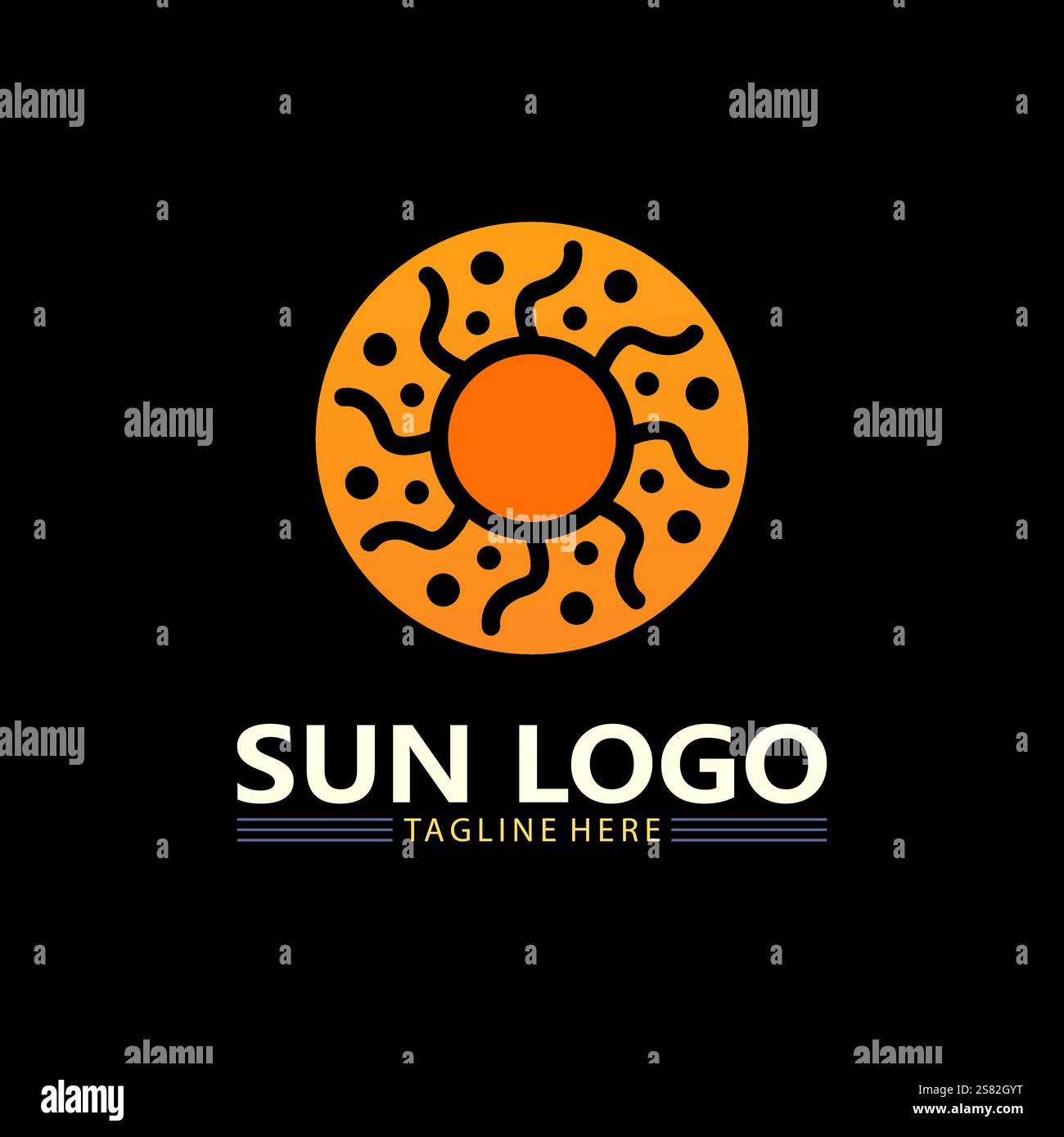 Sun Vector and sun logo illustration Icon Logo Template design Stock Vector
