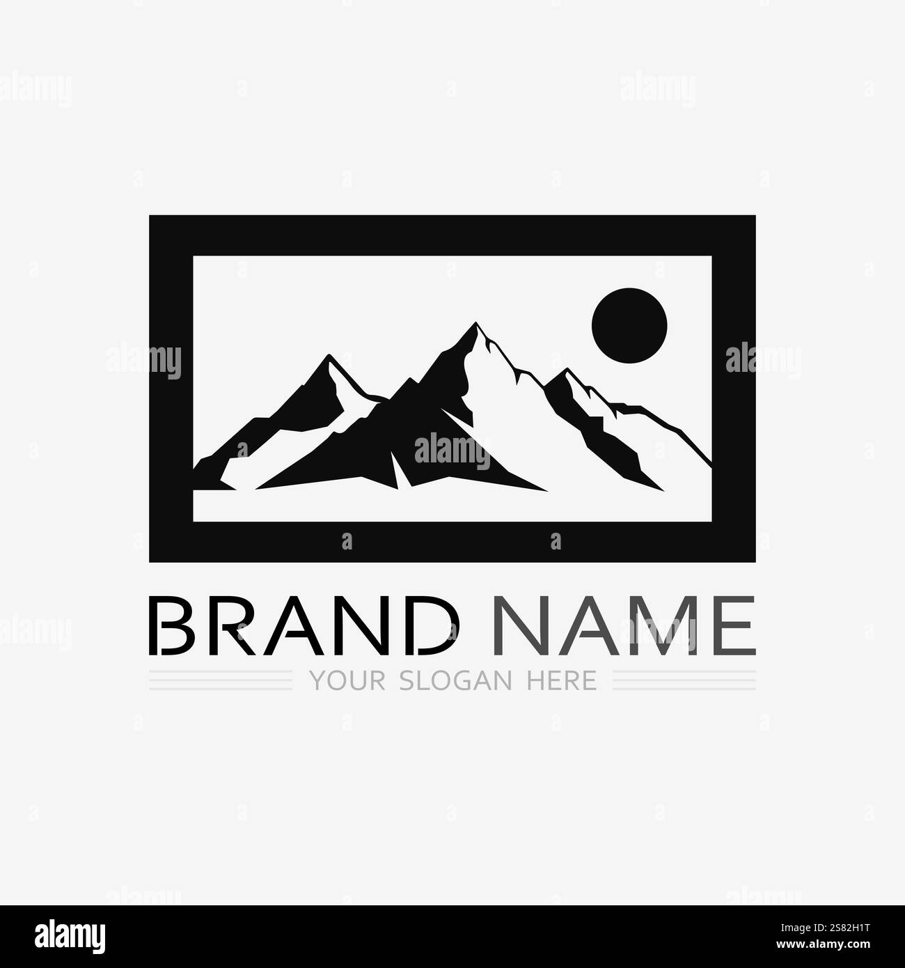 Mountain icon Logo Template Vector illustration design Stock Vector