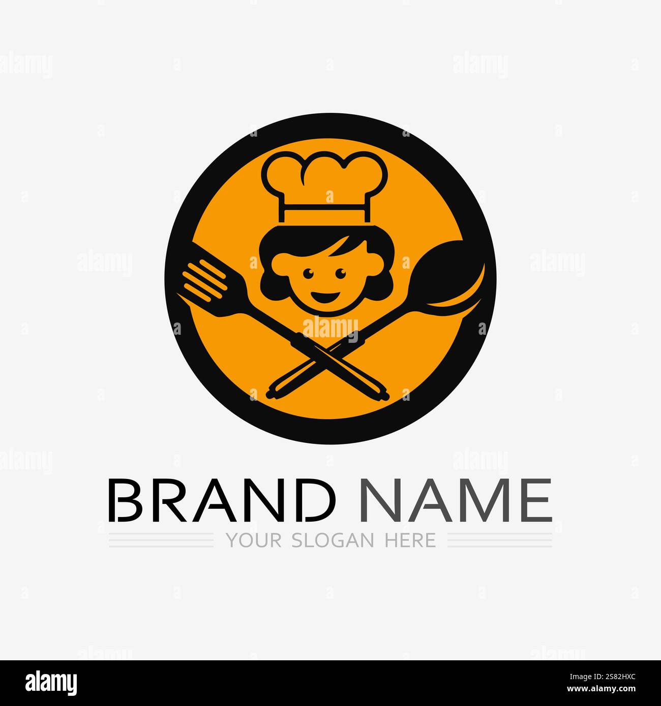 KITCHEN AND CHEF LOGO FOOD ICON RESTO AND CAFE DESIGN VECTOR Stock ...
