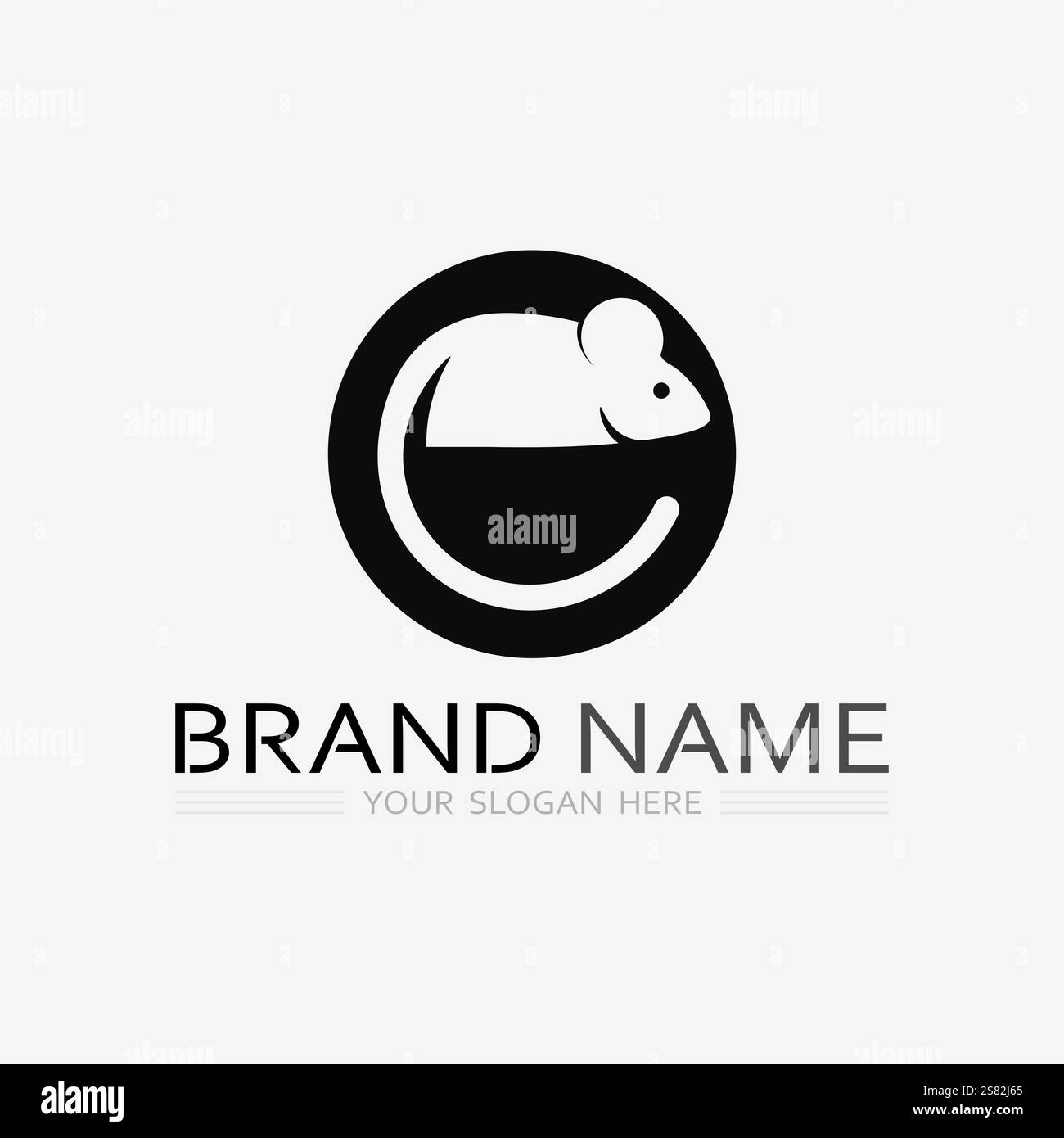 Mouse logo and animal vector design illustration Stock Vector