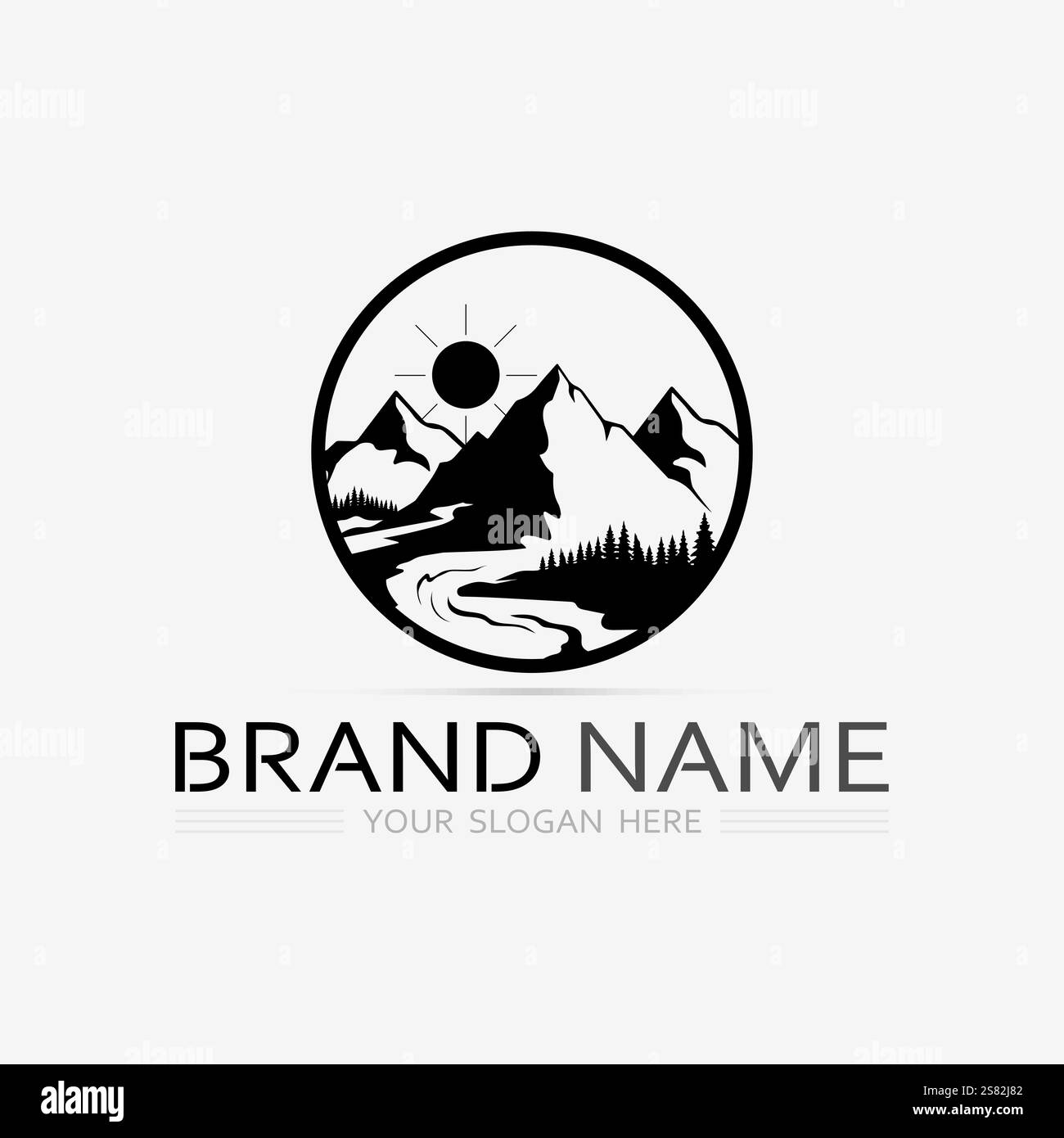 Mountain icon Logo Template Vector illustration design Stock Vector