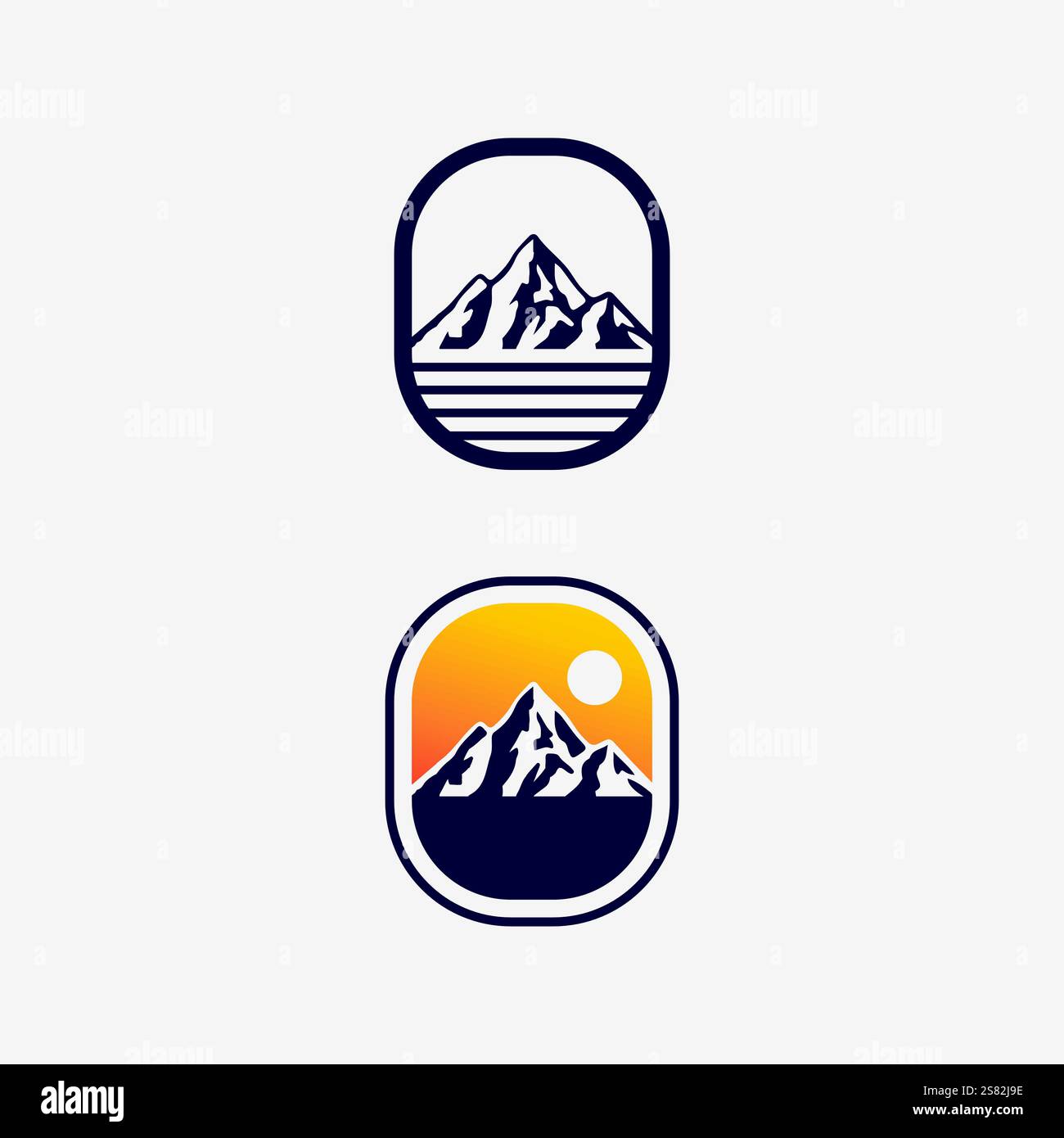 Mountain icon Logo Template Vector illustration design Stock Vector